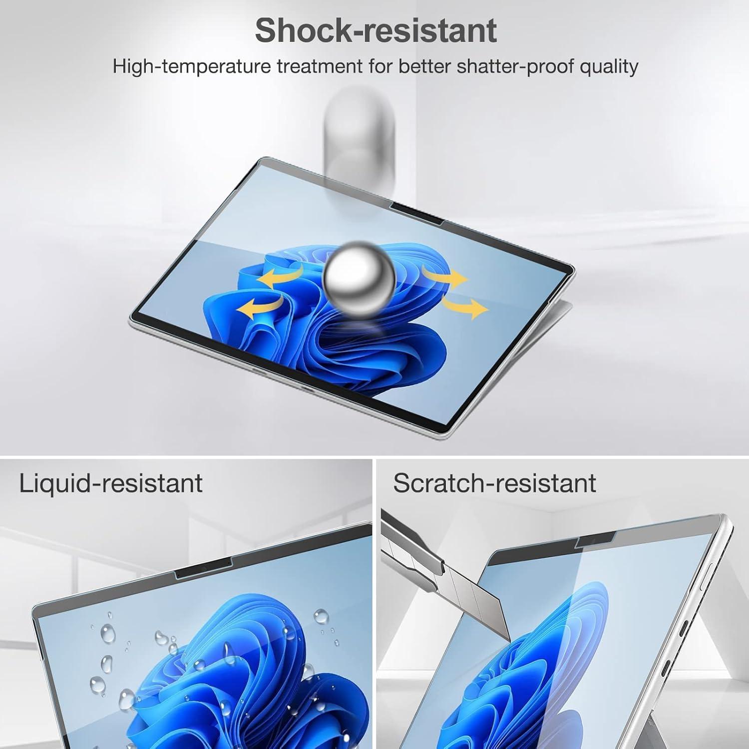 image:imageProCase 2 Pack Tempered Glass Screen Protector for Surface Pro 1110 2024 Pro 9 2022 Pro 8 2021 Pro X 13 inch 9H Ultra Thin Screen Film Guard for 13 Surface Pro 11 10 9 8 Pro X13 Surface Pro 111098X