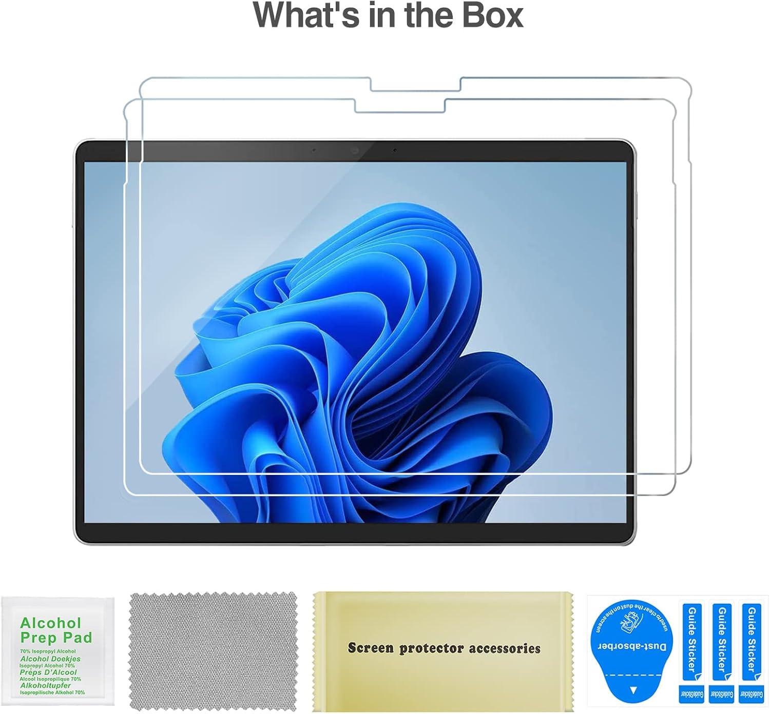 image:imageProCase 2 Pack Tempered Glass Screen Protector for Surface Pro 1110 2024 Pro 9 2022 Pro 8 2021 Pro X 13 inch 9H Ultra Thin Screen Film Guard for 13 Surface Pro 11 10 9 8 Pro X13 Surface Pro 111098X