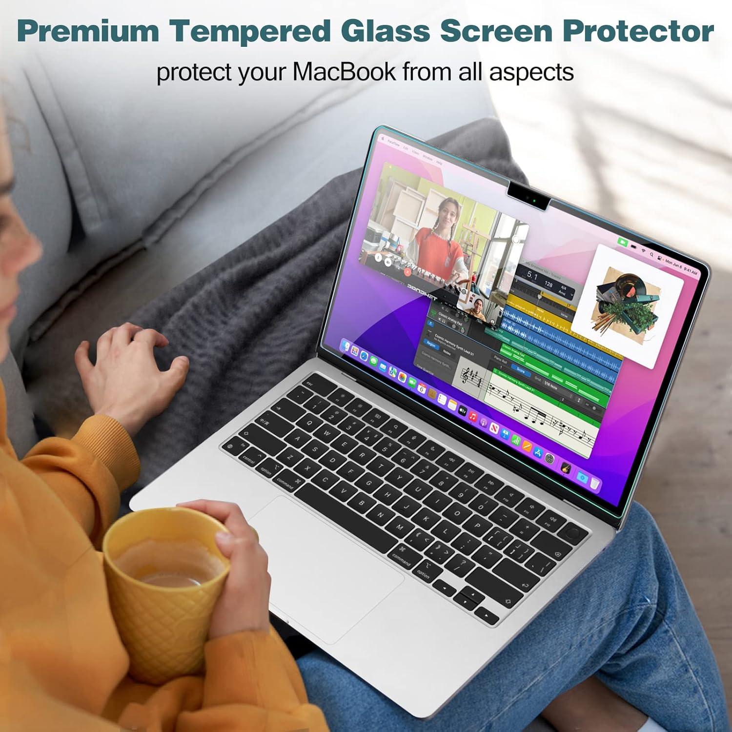 image:imageProCase 2 Pack Transparency Screen Protector for MacBook Air 13 2026 M5 A3449 amp 136 M4 2025 A3240 M3 2024 A3113 M2 2022 A2681 Tempered Glass Film Guard