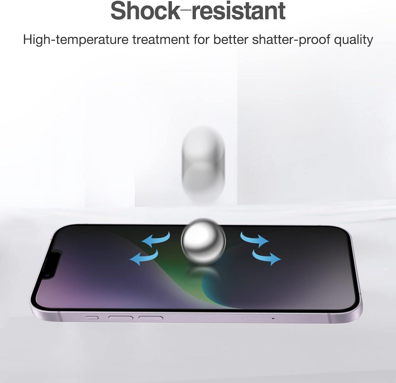 image:imageProCase 2 Pack iPhone 14 Plus iPhone 13 Pro Max Privacy Screen Protector 9H Anti Spy Dark Tempered Glass Screen Film Guard for iPhone 14 Plus 2022 iPhone 13 Pro Max 67 Inch 2021 Case Friendly