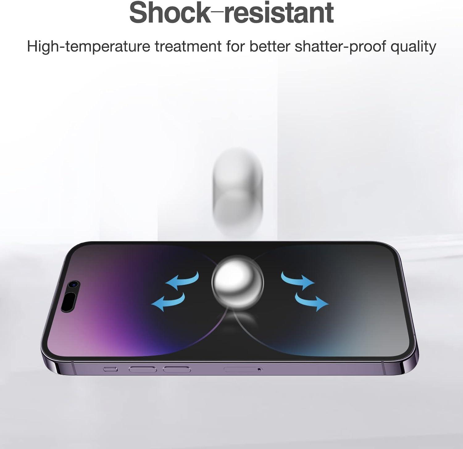 image:imageProCase 2 Pack iPhone Privacy Screen Protector for iPhone 14 Pro Max 2022 9H Anti Spy Dark Tempered Glass Screen Film Guard for iPhone 14 Pro Max 67 Inch 2022 Case Friendly Bubble Free