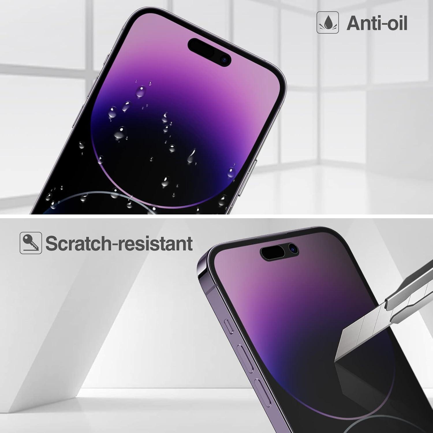 image:imageProCase 2 Pack iPhone Privacy Screen Protector for iPhone 14 Pro Max 2022 9H Anti Spy Dark Tempered Glass Screen Film Guard for iPhone 14 Pro Max 67 Inch 2022 Case Friendly Bubble Free