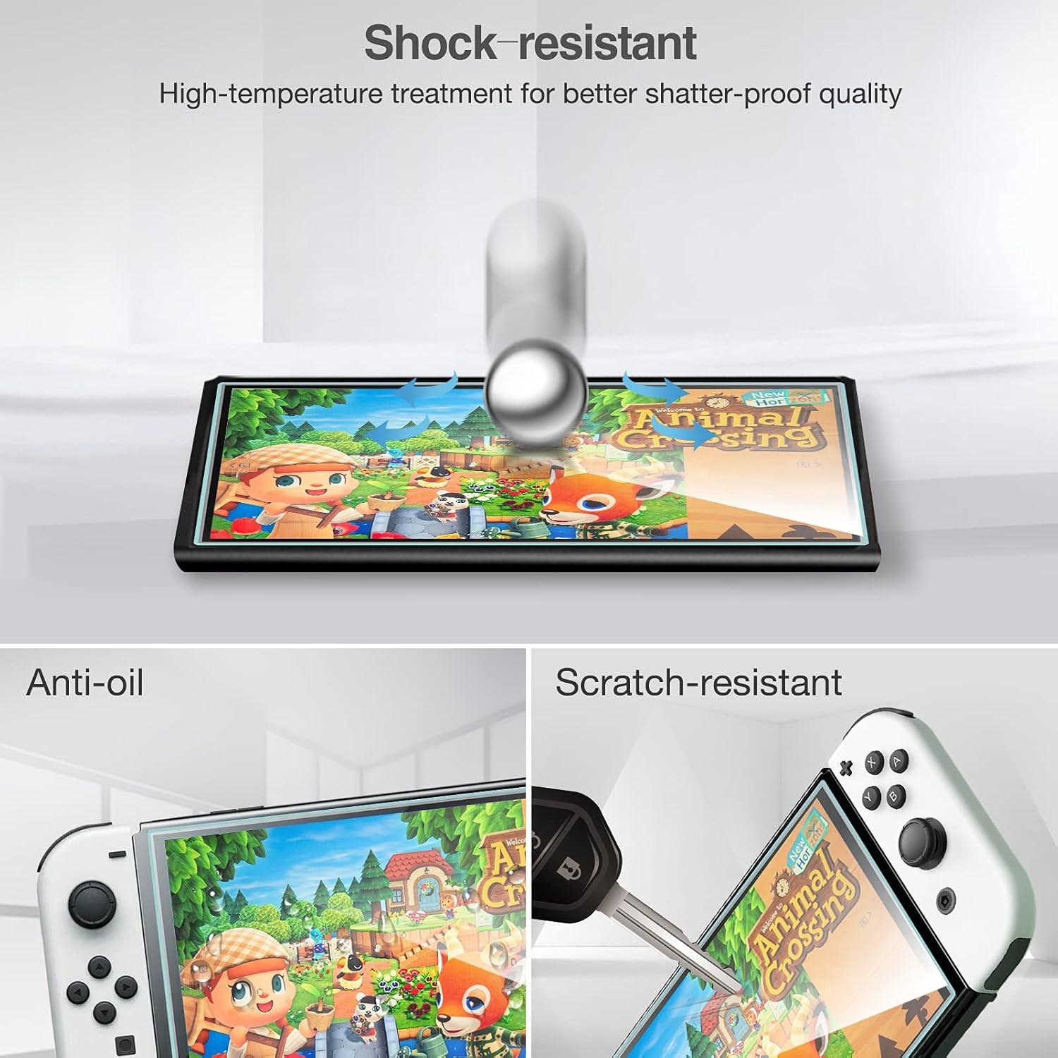image:imageProCase 3 Pack Screen Protector Compatible with Nintendo Switch OLED Tempered Glass Screen Film Guard Rounded Edge Real Glass Screen Protector for Nintendo Switch Oled 2021