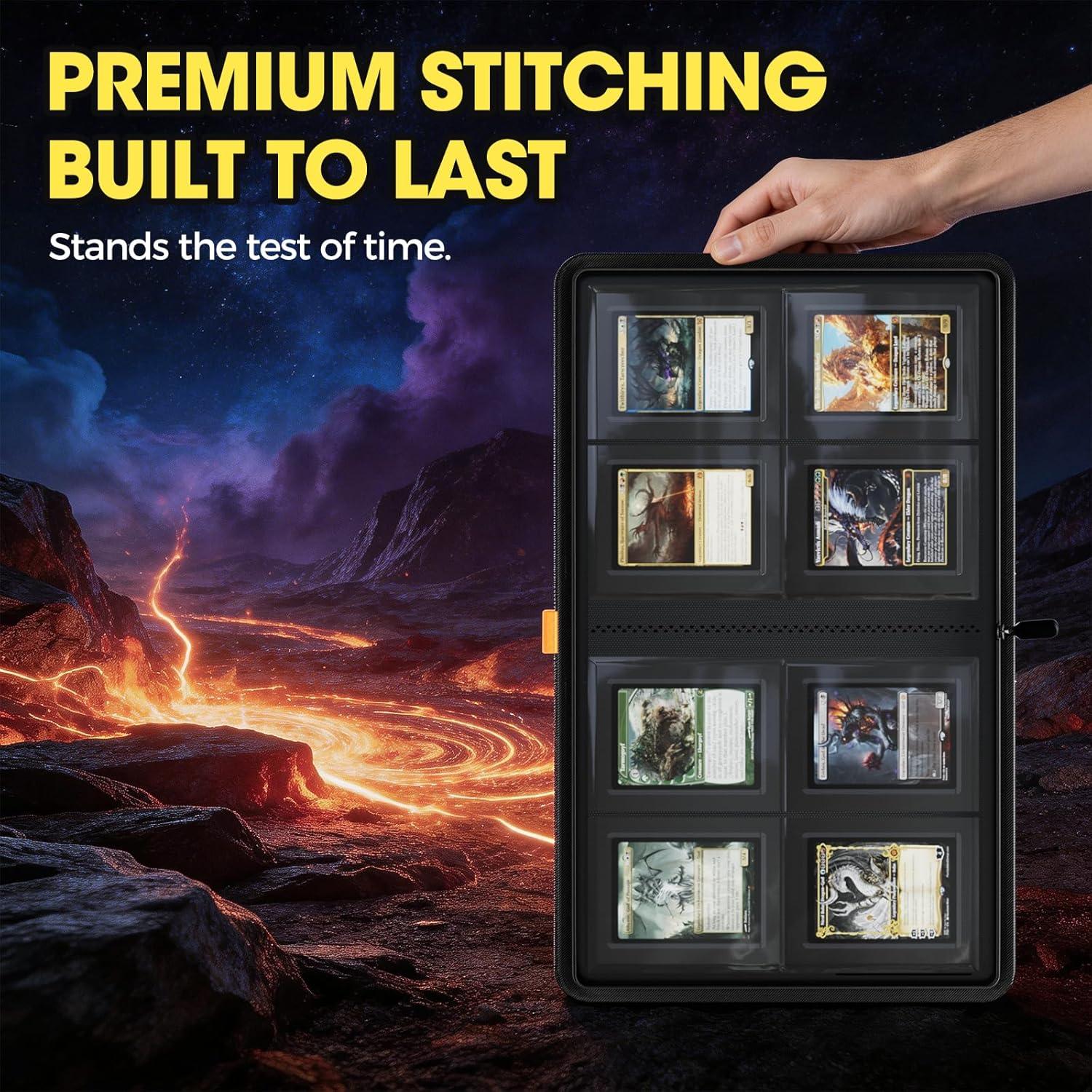 image:imageProCase 4 Pocket Top Loader Binder Holding 144 Cards in 3x4 Toploaders Side Loading Small Book Folder with Clear Window for Pokemon Trading Sports Cards Collection TCG MTG BlackNavy