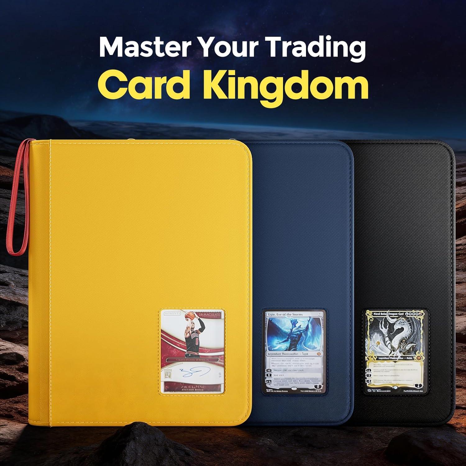 image:imageProCase 4 Pocket Top Loader Binder Holding 144 Cards in 3x4 Toploaders Side Loading Small Book Folder with Clear Window for Pokemon Trading Sports Cards Collection TCG MTG BlackNavy