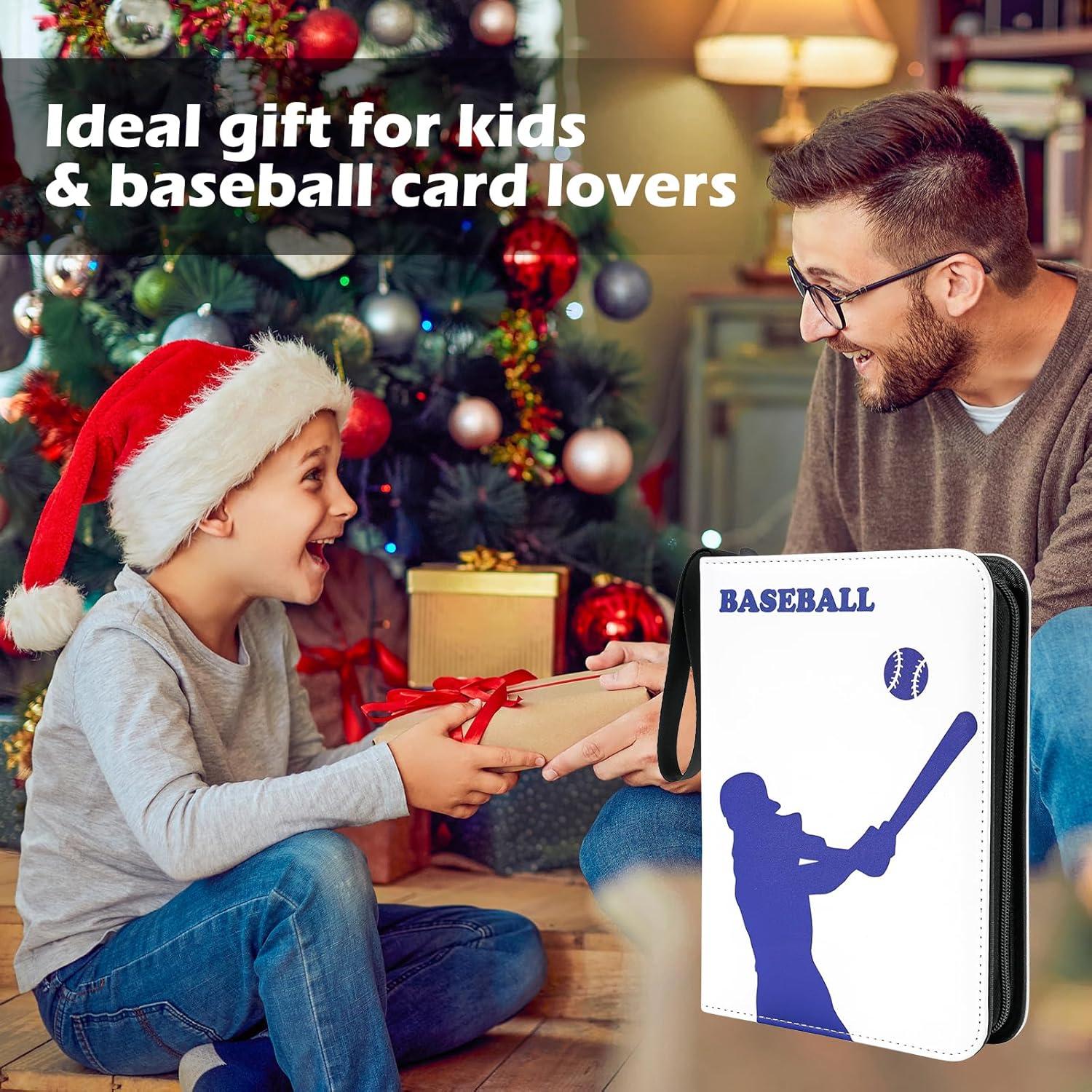 image:imageProCase 4Pocket Baseball Card Binder Fits 440 Cards Sport Trading Card Album Book with 55 Sleeves for Baseball Colletible Card Holder MediumBlue