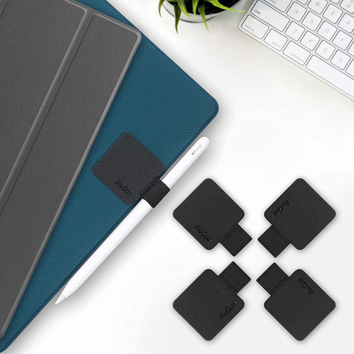 image:imageProCase 5 Pack Pen Loop Holder for Notebooks Journals Planners Tablet Case Self Adhesive Leather Pencil Holder with Elastic Loop for Pens Apple Pencil Stylus Pen BlackBlack