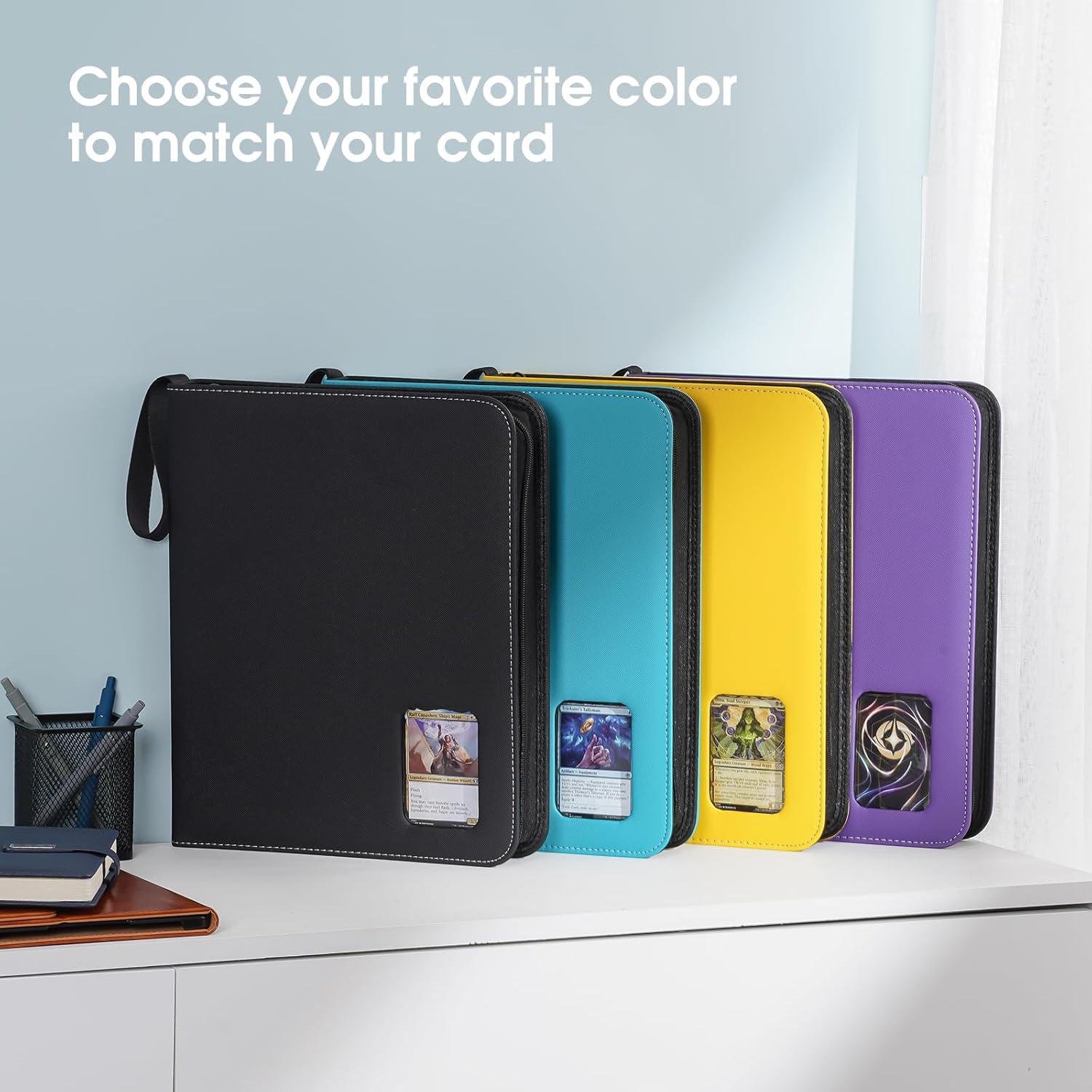 image:imageProCase 900 Pockets Card Binder with Clear Window for Trading Cards 9 Double Sided Pockets Cards Colletction Album Holder with Removable Sleeves for MTG TCG Sports Cards Football Cards BlackLightblue