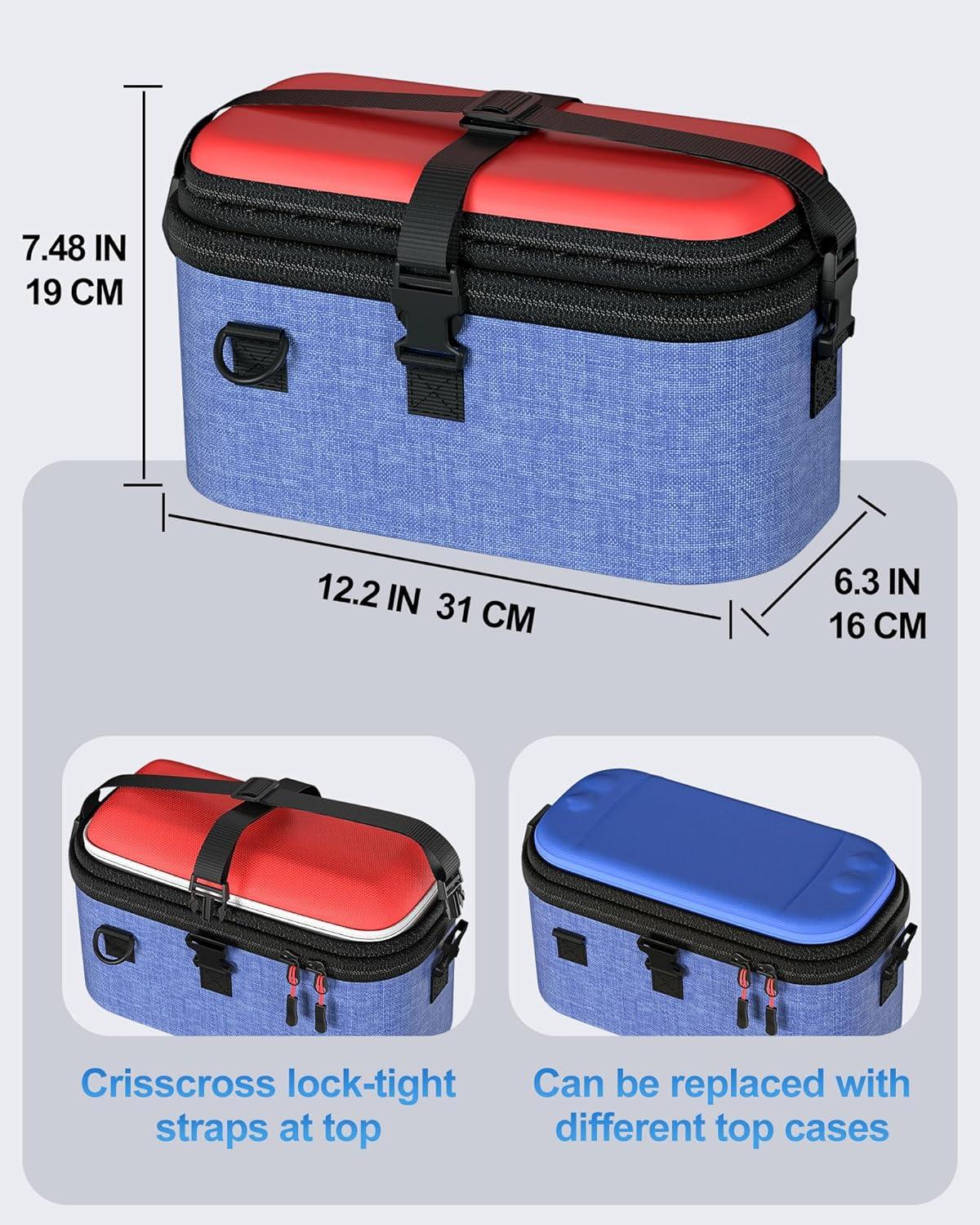 image:imageProCase AllinOne Carrying Case for Nintendo Switch 2 DualLayer Hard Shell Travel Bag for Console Dock Controllers amp Accessories Protective Storage Case Large Capacity BlackBlue