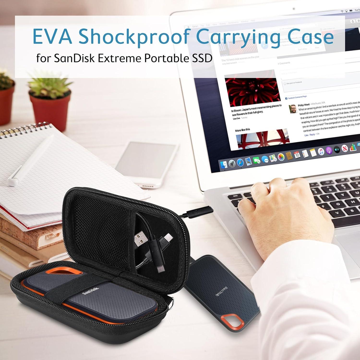 image:imageProCase Carrying Case for Crucial X8 Portable SSD 1TB 500GB Case Only Hard Drive EVA Travel Case for Crucial X8 1TB 500GB Portable External Solid State Drive Black