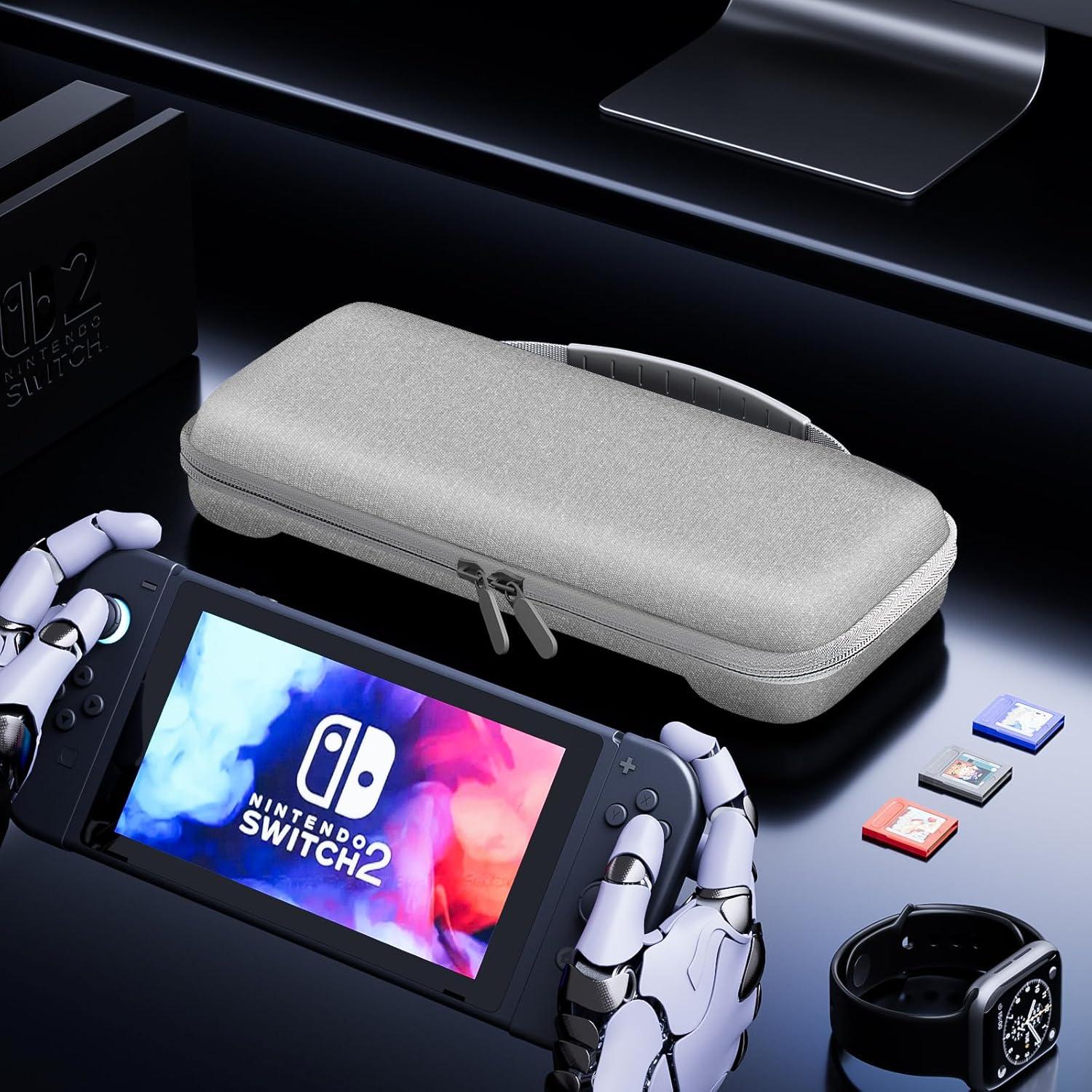 image:imageProCase Carrying Case for Nintendo Switch 2 2025 with 24 Game Card Slots Hard Portable Travel Case Storage Bag Protective Pouch for 2025 Nintendo Switch 2 Console amp Accessories RedGrey Standard Size