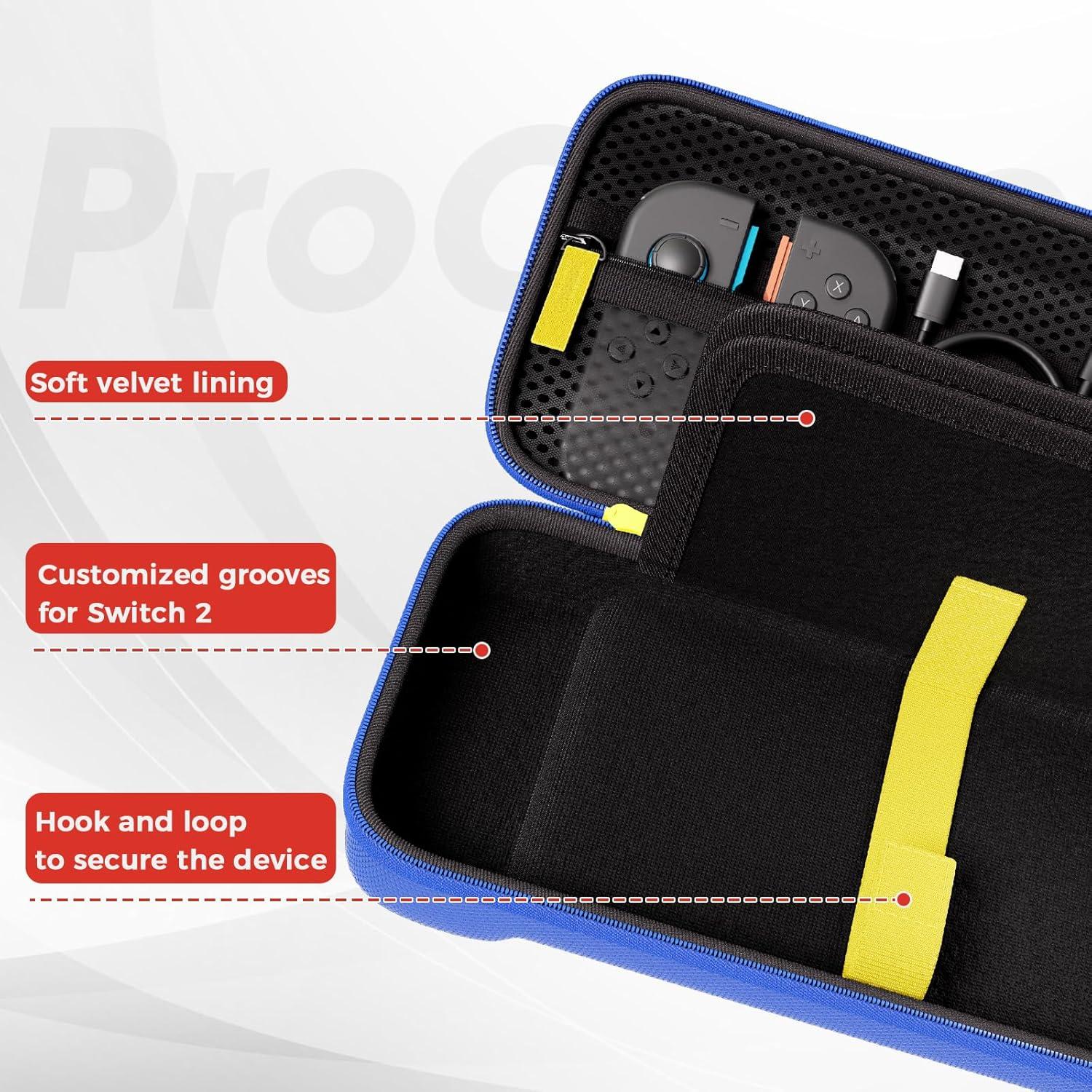 image:imageProCase Carrying Case for Nintendo Switch 2 2025 with 24 Game Card Slots Hard Portable Travel Case Storage Bag Protective Pouch for 2025 Nintendo Switch 2 Console amp Accessories RedBlue Standard Size