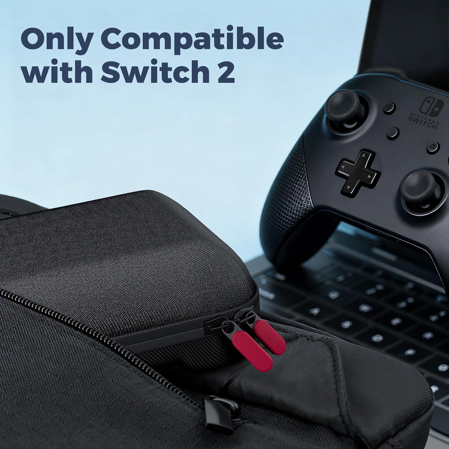 image:imageProCase Carrying Case for Nintendo Switch 2 2025 with 24 Game Card Slots Hard Portable Travel Case Storage Bag Protective Pouch for 2025 Nintendo Switch 2 Console amp Accessories RedBlack Large Size Fit AC Adapter