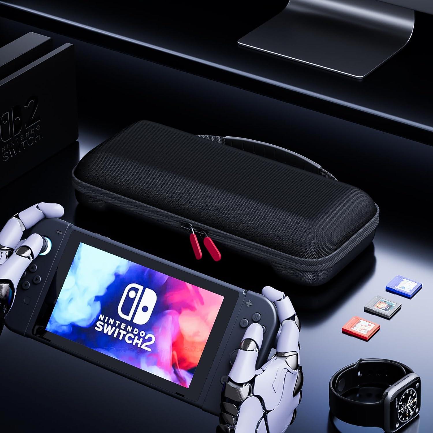 image:imageProCase Carrying Case for Nintendo Switch 2 2025 with 24 Game Card Slots Hard Portable Travel Case Storage Bag Protective Pouch for 2025 Nintendo Switch 2 Console amp Accessories RedBlack Standard Size