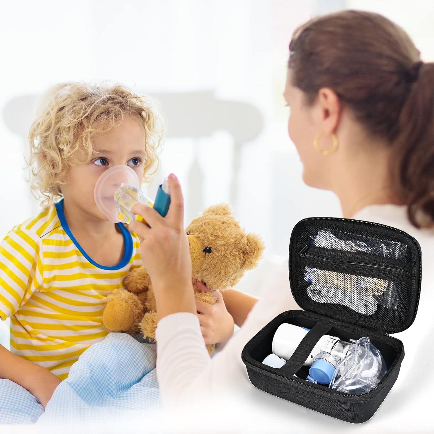 image:imageProCase Carrying Case for Portable Nebulizer Travel Handheld Nebulizador Machine for Adults Kids Hard Organizer Holder Storage Bag with Pocket for Chamber Inhaler Spacer Asthma Medicine Kits BlackBlack