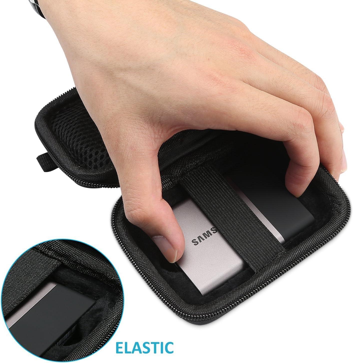 image:imageProCase Carrying Case for Samsung T5 T3 SSD Compact Hard Shockproof Carry Case for T5 T3 T1 Portable SSD 250GB 500GB 1TB 2TB USB 31 Type C Hard Drive Black