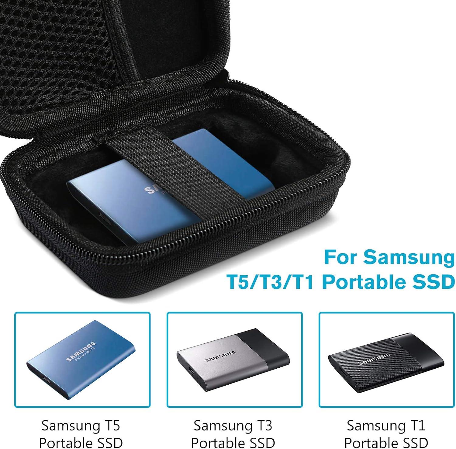 image:imageProCase Carrying Case for Samsung T5 T3 SSD Compact Hard Shockproof Carry Case for T5 T3 T1 Portable SSD 250GB 500GB 1TB 2TB USB 31 Type C Hard Drive Black