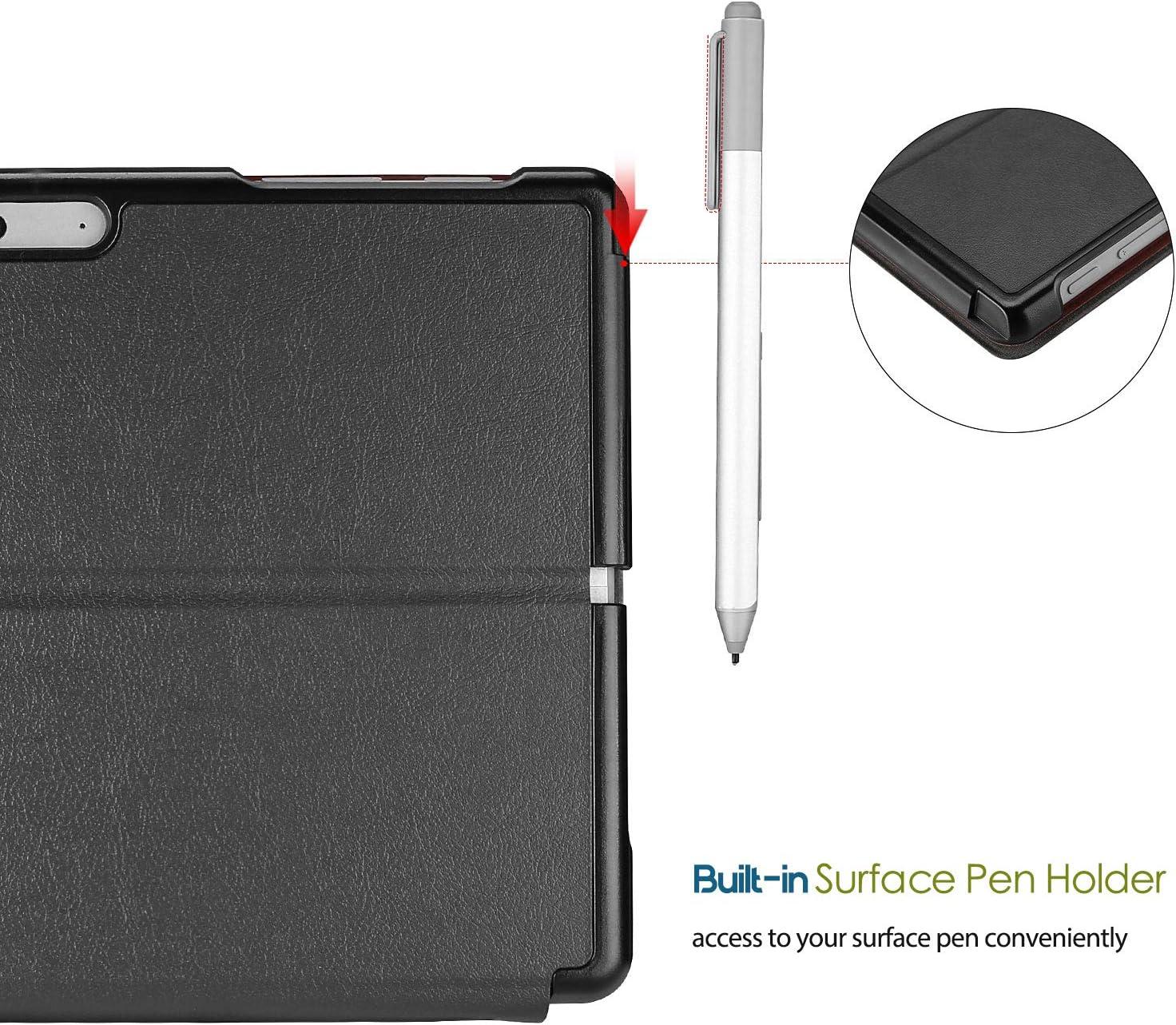 image:imageProCase Case for 123 Surface Pro 7 Plus 76 5 Pro 2017 Pro 4 Pro LTE Slim Light Smart Cover Stand with Builtin Pen Holder Compatible with Surface Type Cover BlackBlack