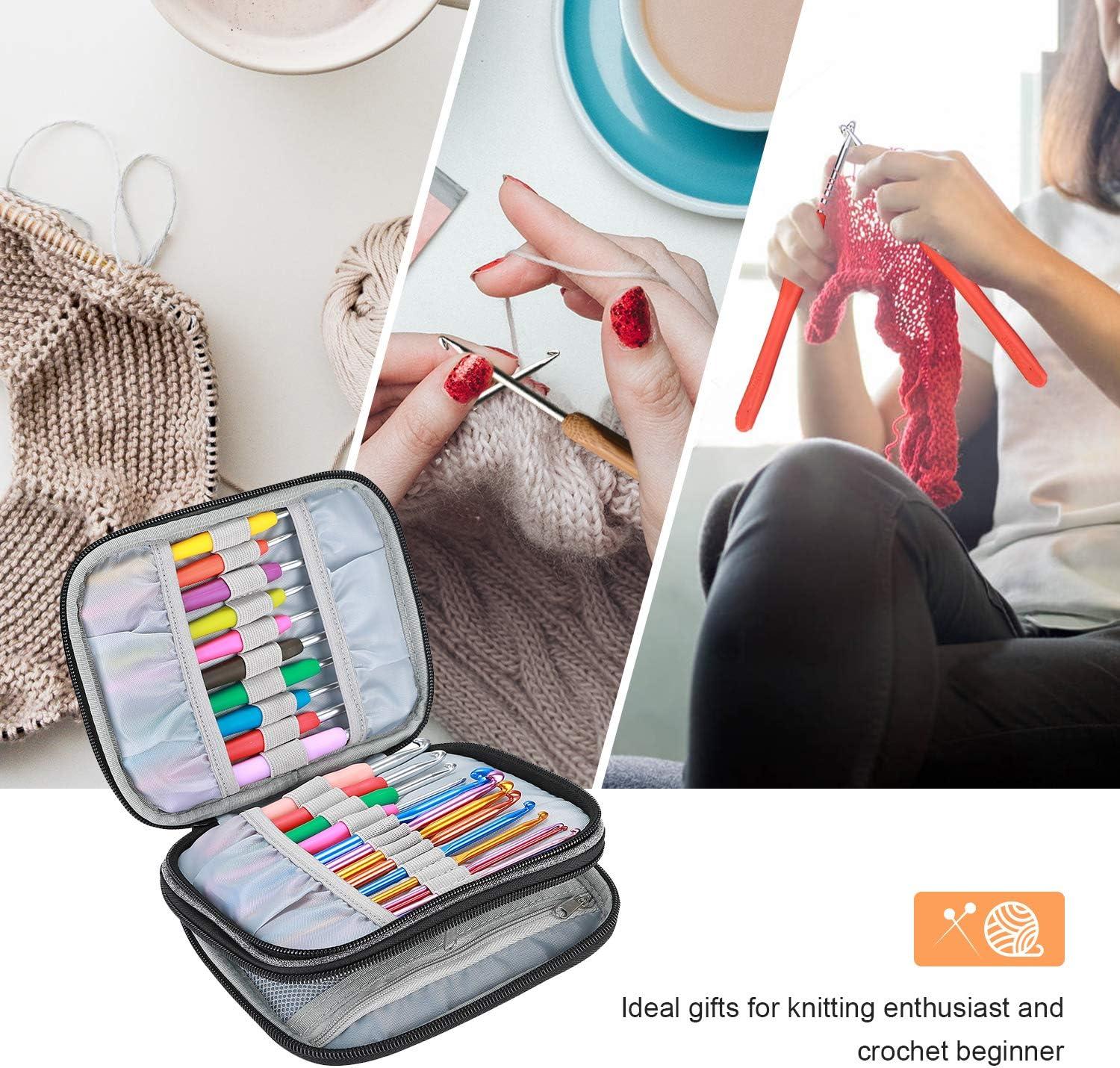 image:imageProCase Crochet Hook Case up to 65 Inches Travel Organizer Zipper Bag for Various Crochet Hooks Circular Knitting Needles and Other Accessories NO Accessories IncludedGrey