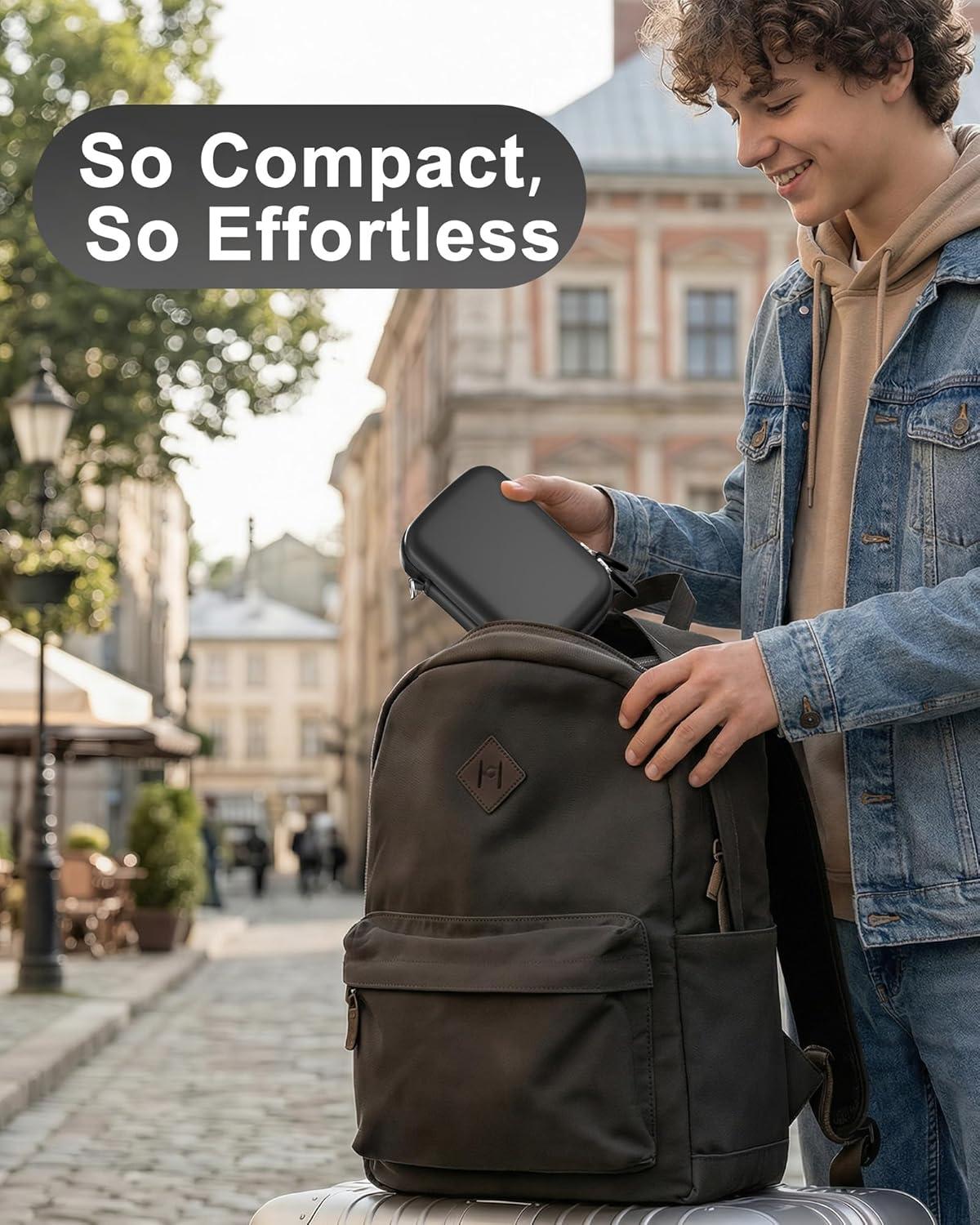 image:imageProCase Digital Camera Case for CAMKORYLecranLecnippyFroitxaycyFJFJOPKKODAK PIXPRO FZ55FZ45 4K Vlogging Camera Compact Hard Storage Travel Bag with Mesh Pocket for Batteries SD Card CreamBlack