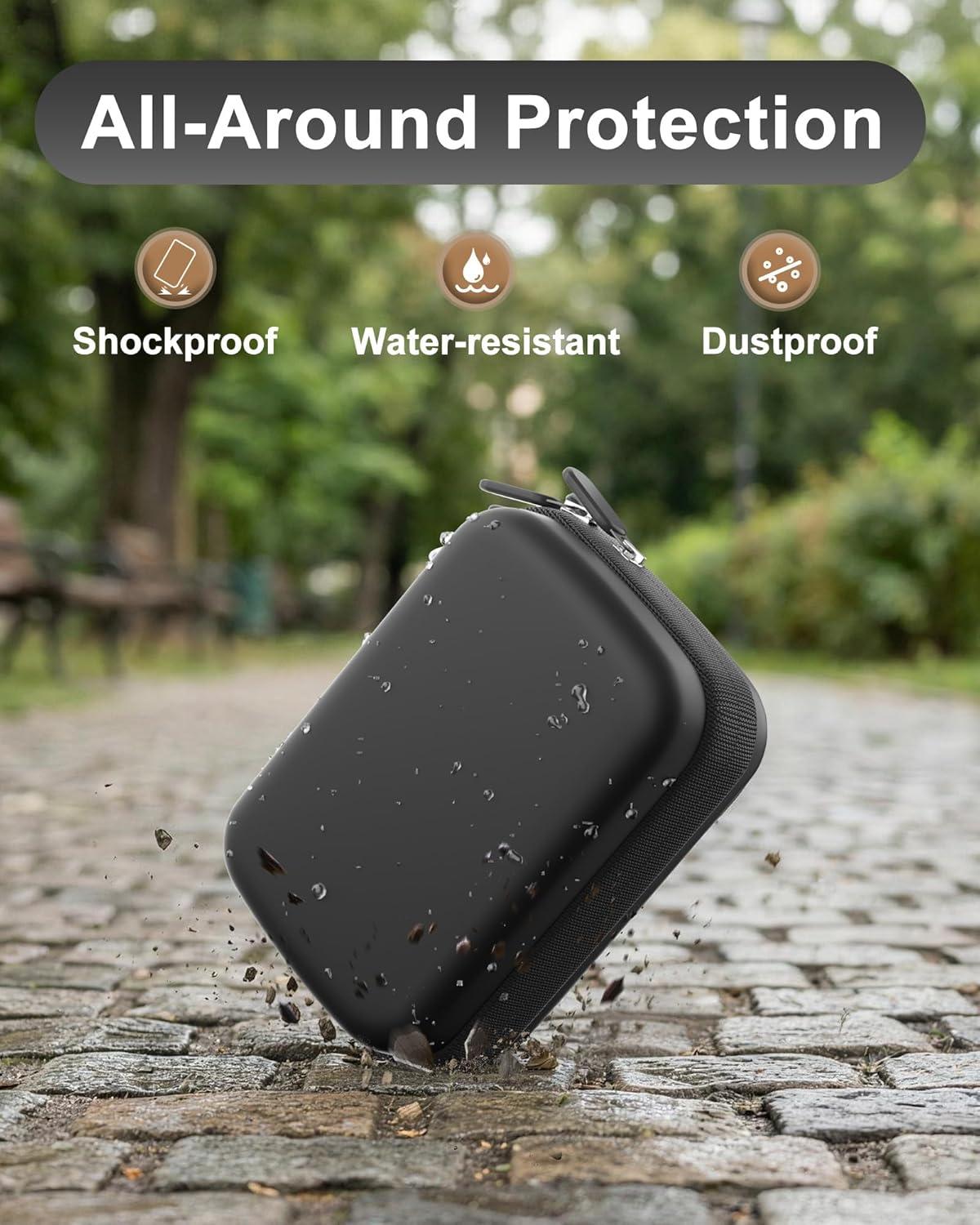 image:imageProCase Digital Camera Case for CAMKORYLecranLecnippyFroitxaycyFJFJOPKKODAK PIXPRO FZ55FZ45 4K Vlogging Camera Compact Hard Storage Travel Bag with Mesh Pocket for Batteries SD Card CreamBlack