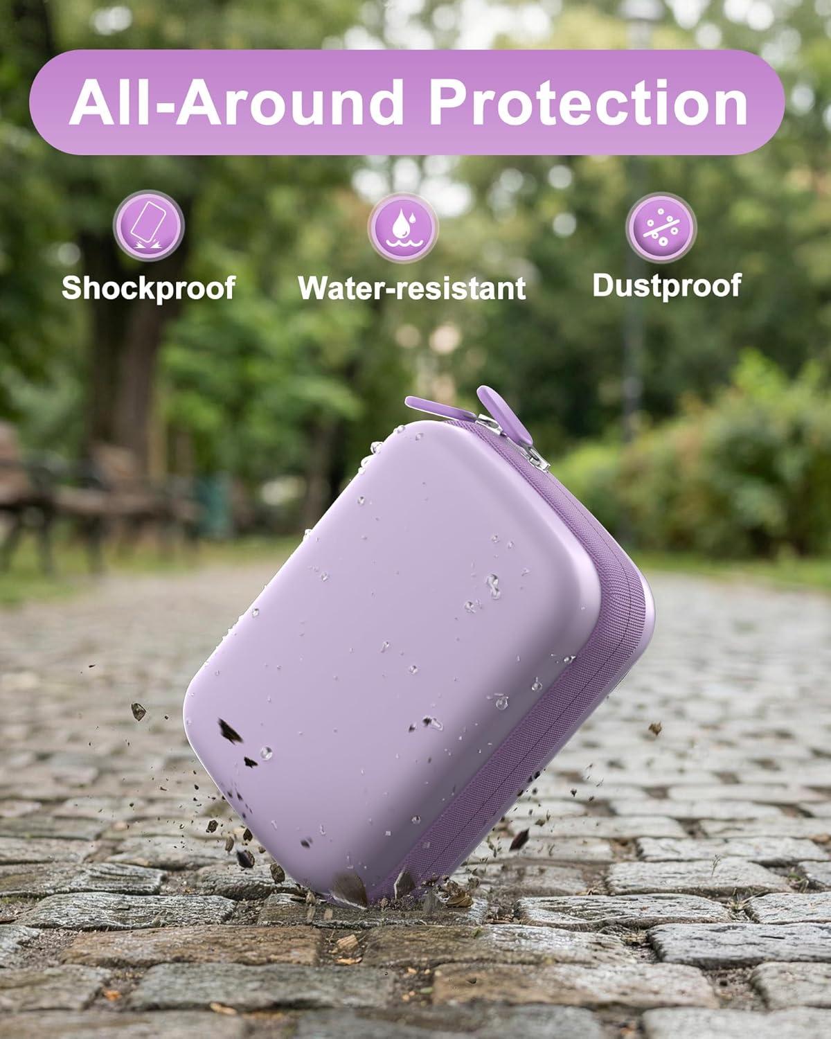 image:imageProCase Digital Camera Case for CAMKORYLecranLecnippyFroitxaycyFJFJOPKKODAK PIXPRO FZ55FZ45 4K Vlogging Camera Compact Hard Storage Travel Bag with Mesh Pocket for Batteries SD Card CreamViolet
