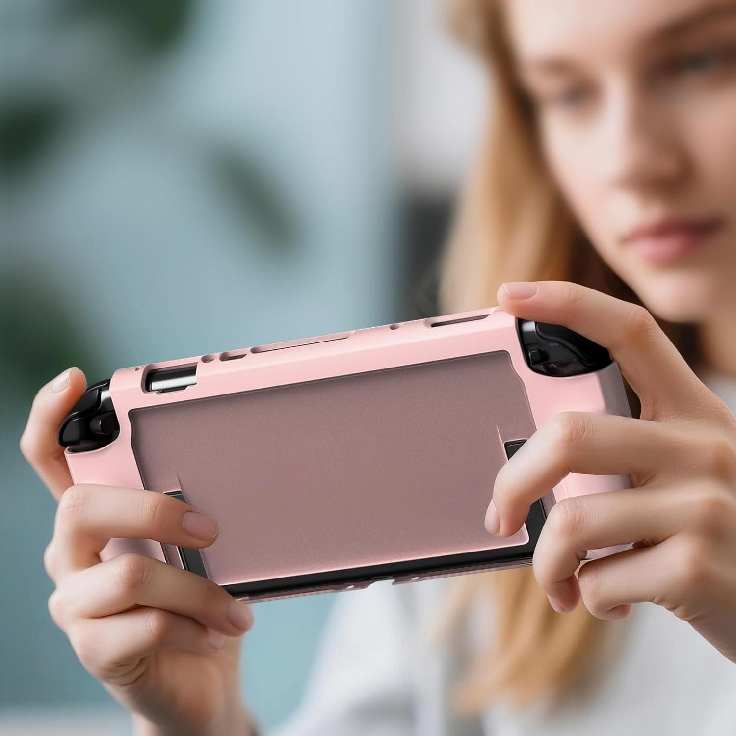 image:imageProCase Dockable Grip Case for Switch 2 Screen Protective PC Front Cover with Foldable Handheld Controller Design Slim Shockproof Hard Shell Fit for 2025 Switch 2 amp Kickstand BlackLightpink