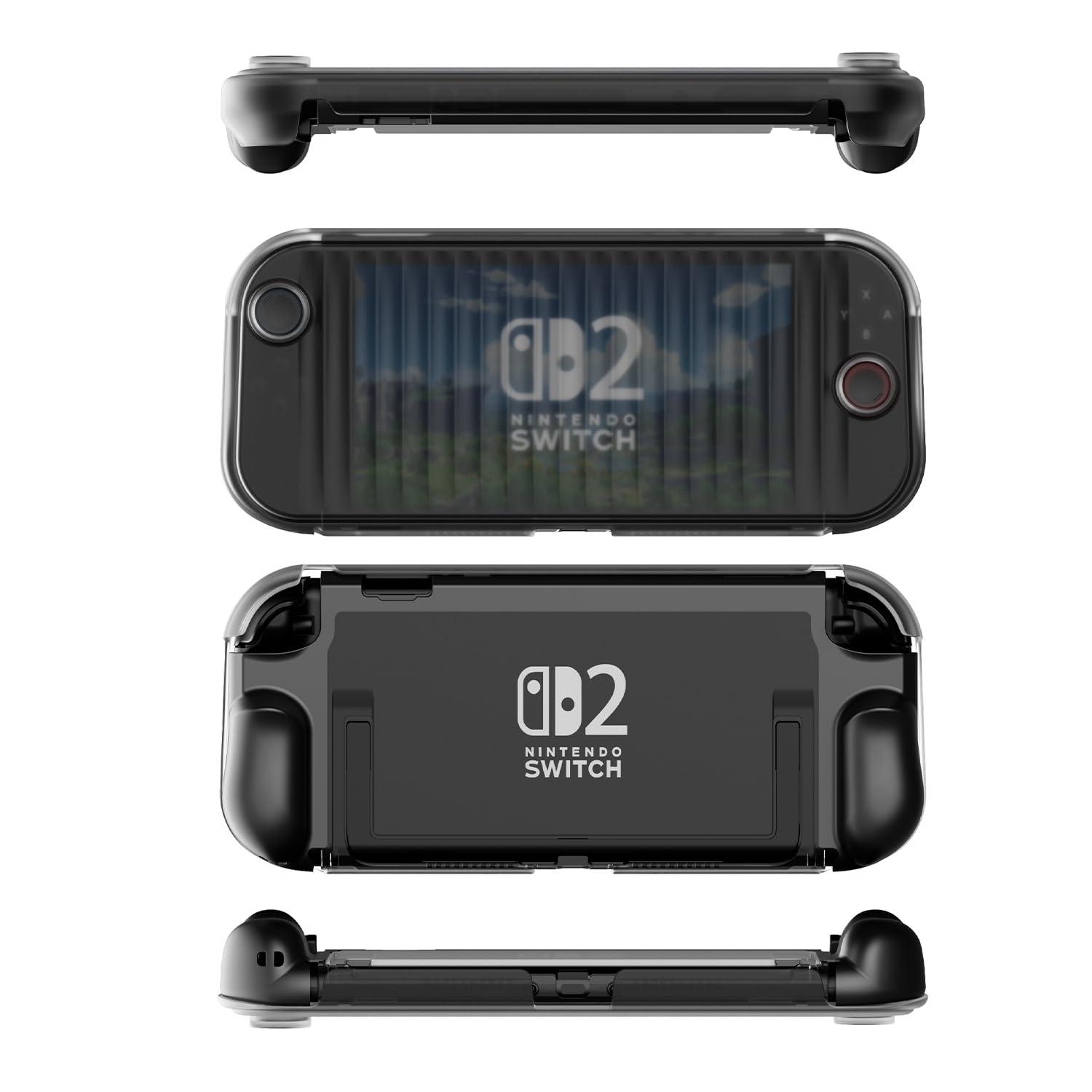 image:imageProCase Dockable Grip Case for Switch 2 Screen Protective PC Front Cover with Foldable Handheld Controller Design Slim Shockproof Hard Shell Fit for 2025 Switch 2 amp Kickstand BlackBlack