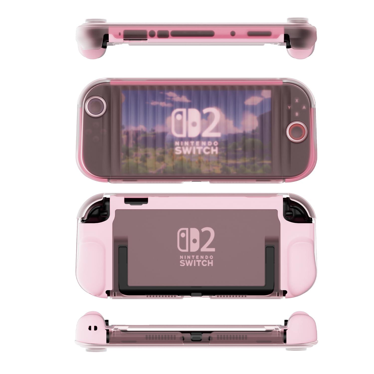 image:imageProCase Dockable Grip Case for Switch 2 Screen Protective PC Front Cover with Foldable Handheld Controller Design Slim Shockproof Hard Shell Fit for 2025 Switch 2 amp Kickstand BlackLightpink