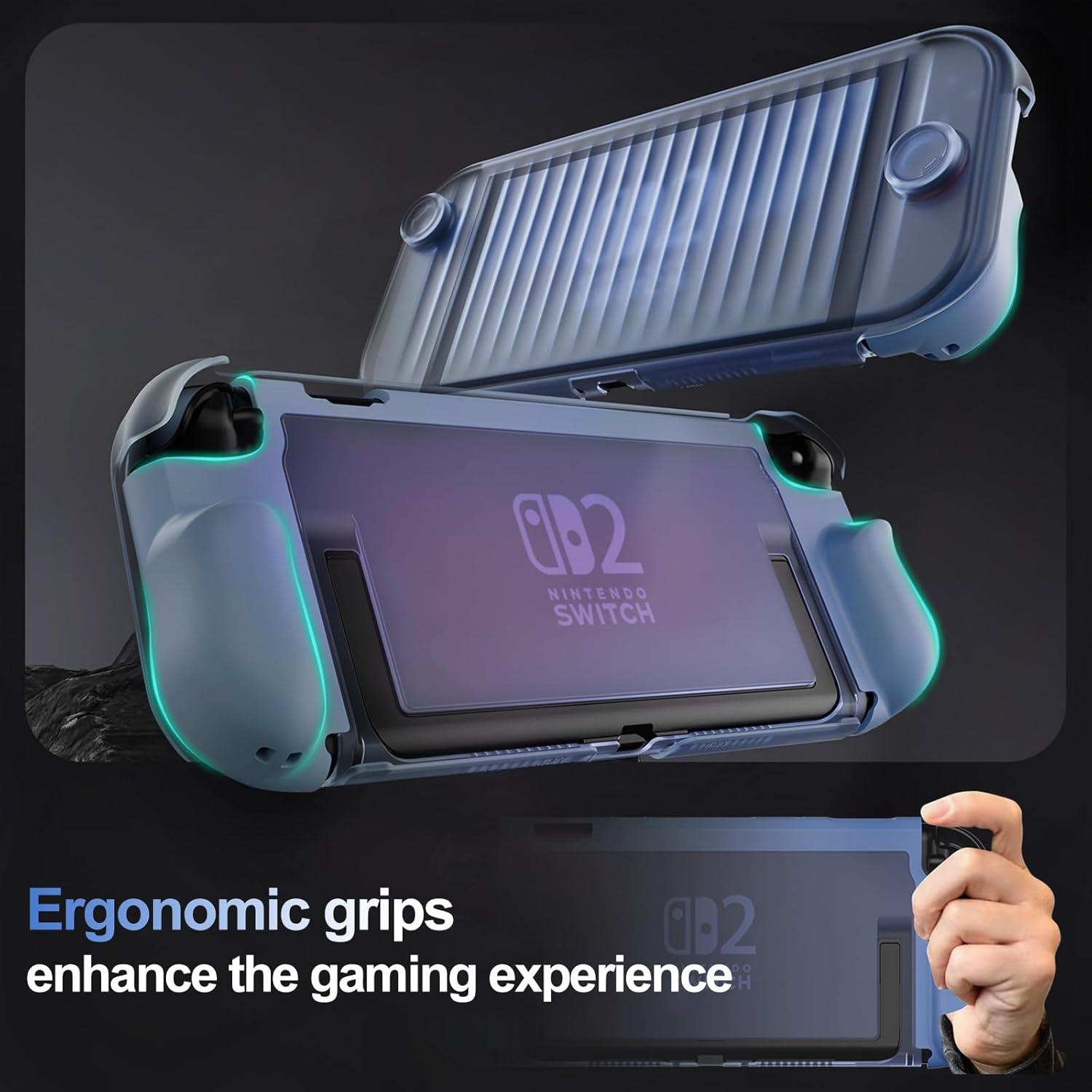 image:imageProCase Dockable Grip Case for Switch 2 Screen Protective PC Front Cover with Foldable Handheld Controller Design Slim Shockproof Hard Shell Fit for 2025 Switch 2 amp Kickstand BlackNavy