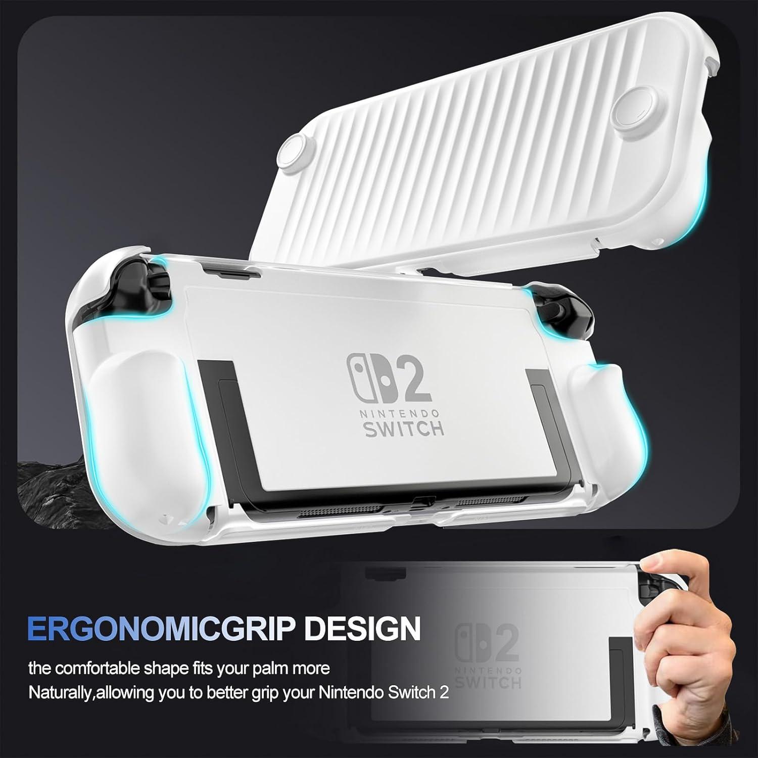 image:imageProCase Dockable Grip Case for Switch 2 Screen Protective PC Front Cover with Foldable Handheld Controller Design Slim Shockproof Hard Shell Fit for 2025 Switch 2 amp Kickstand BlackWhite