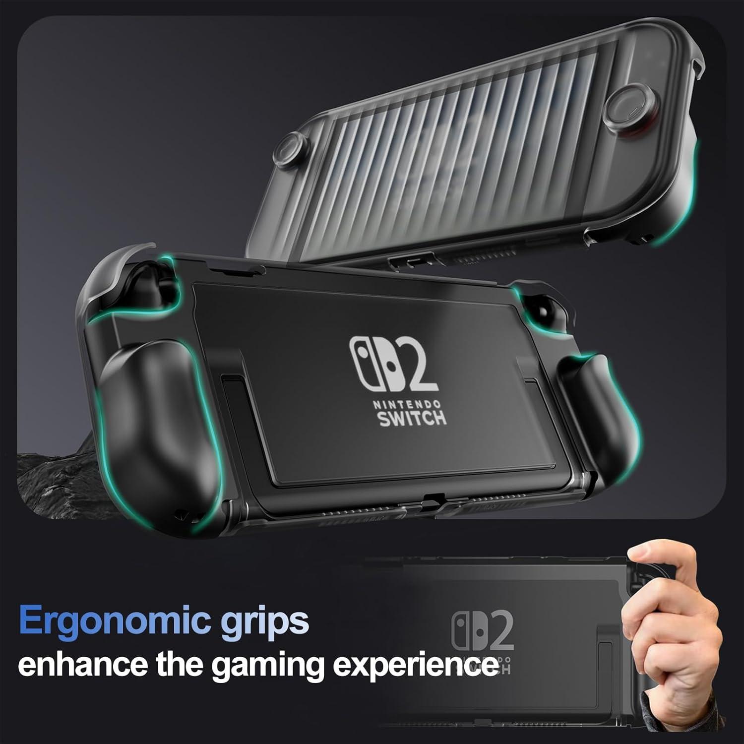 image:imageProCase Dockable Grip Case for Switch 2 Screen Protective PC Front Cover with Foldable Handheld Controller Design Slim Shockproof Hard Shell Fit for 2025 Switch 2 amp Kickstand BlackBlack