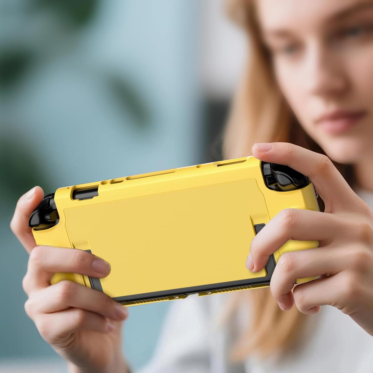 image:imageProCase Dockable Grip Case for Switch 2 Screen Protective PC Front Cover with Foldable Handheld Controller Design Slim Shockproof Hard Shell Fit for 2025 Switch 2 amp Kickstand BlackYellow