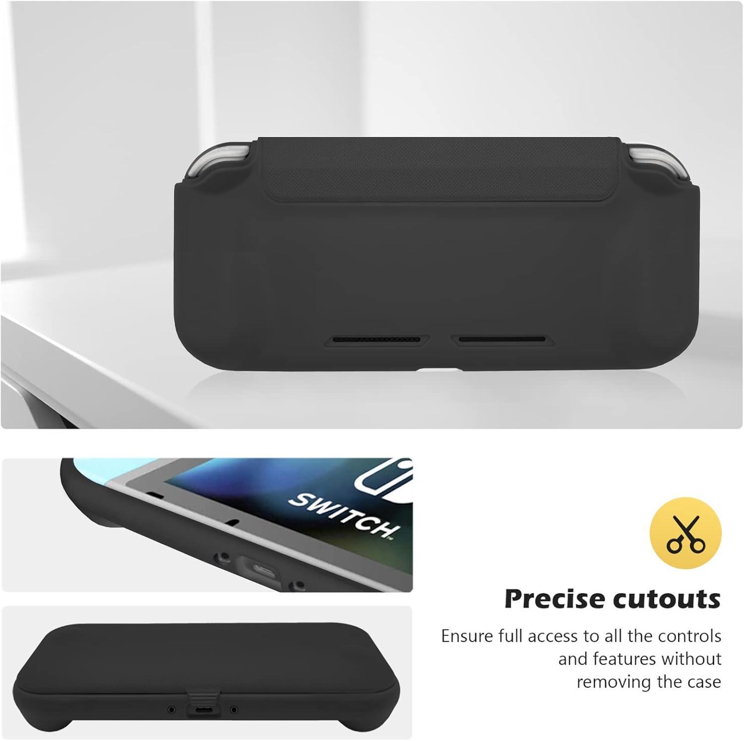 image:imageProCase Flip Cover for Nintendo Switch Case with 2 Pack Tempered Glass Screen Protectors Detachable Front Cover Protective Case for Nintendo Switch 2017 Black