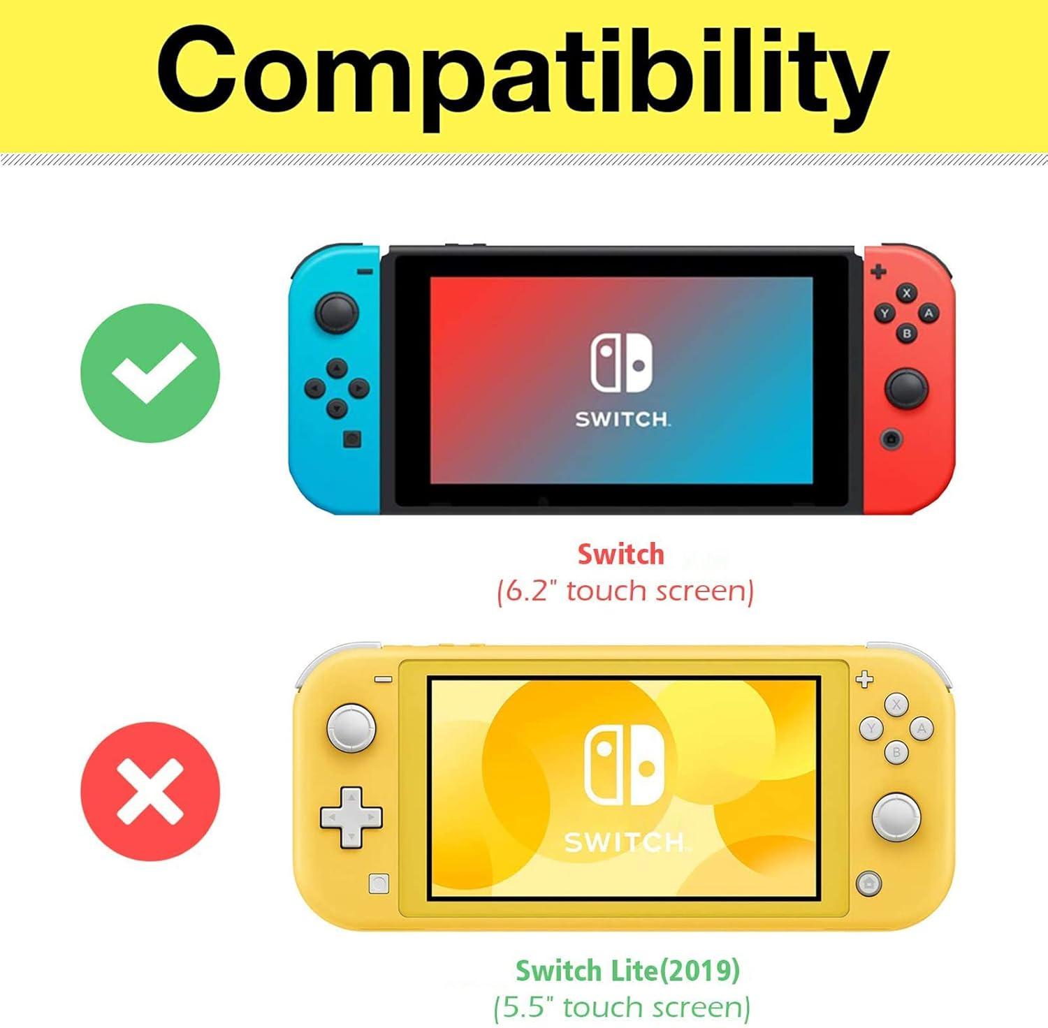 image:imageProCase Flip Cover for Nintendo Switch Case with 2 Pack Tempered Glass Screen Protectors Detachable Front Cover Protective Case for Nintendo Switch 2017 Black