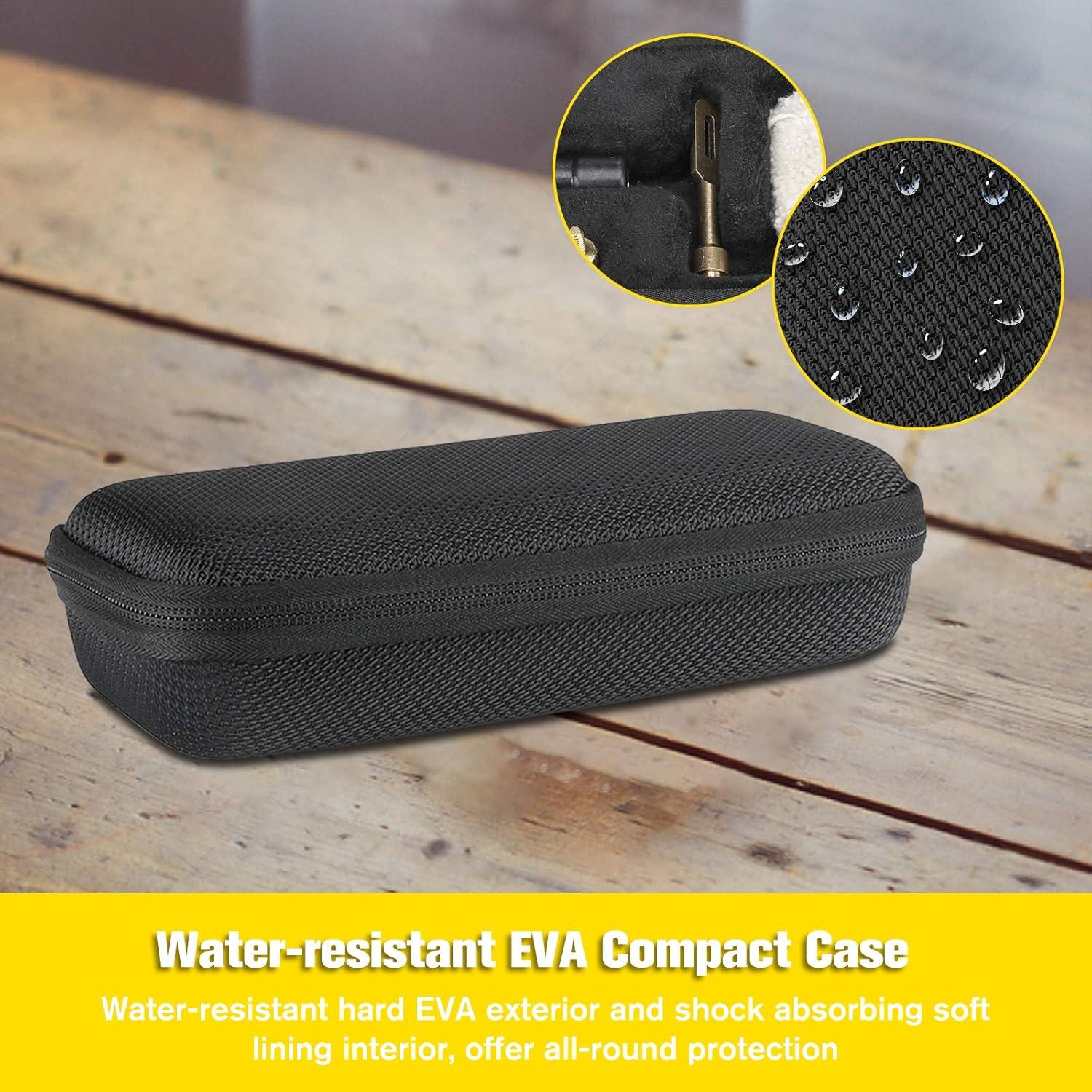 image:imageProCase Gun Cleaning Kit for 12 and 20 Gauge Zippered Compact Portable Case with Brushes Slotted Tips Cleaning Pick and Cotton Mop Black