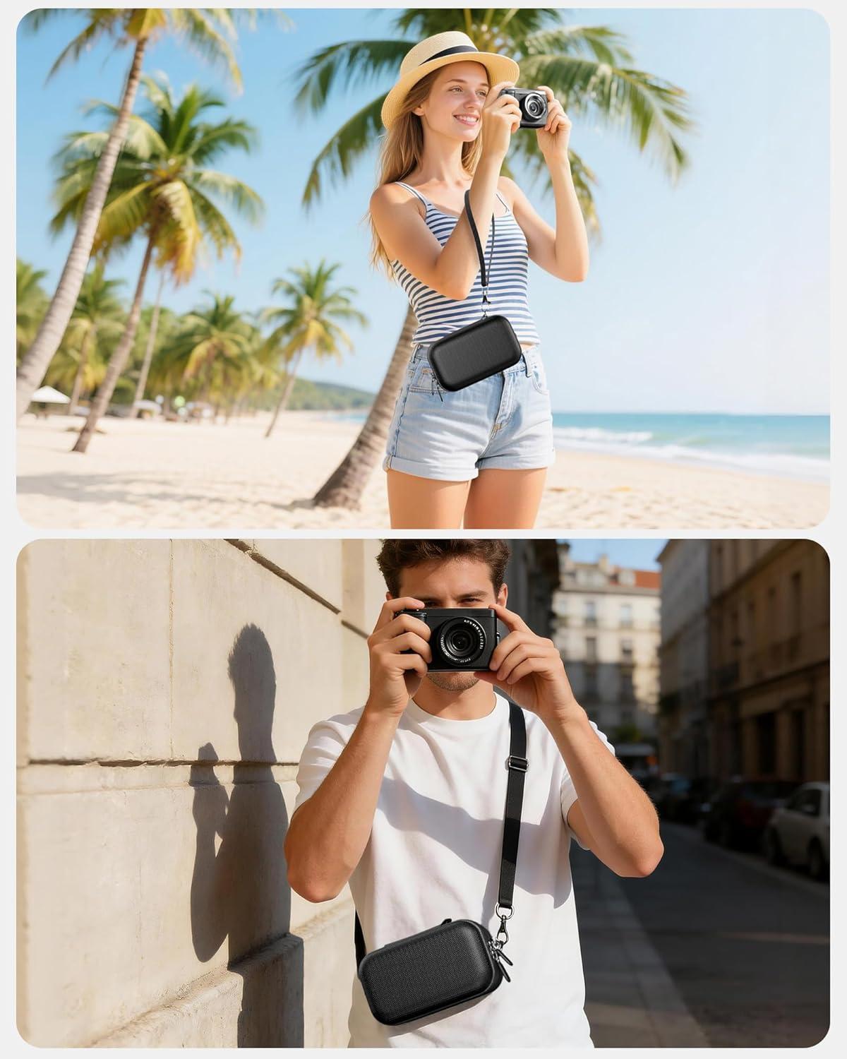 image:imageProCase Hard 4K Digital Camera Case for VJIANGER JGIPL Duluvulu Zostuic Oiadek Lecnippy NIKICAM Camera Accessories Protective Vlogging Travel Carrying Storage Bag with Shoulder Strap BlackBlack