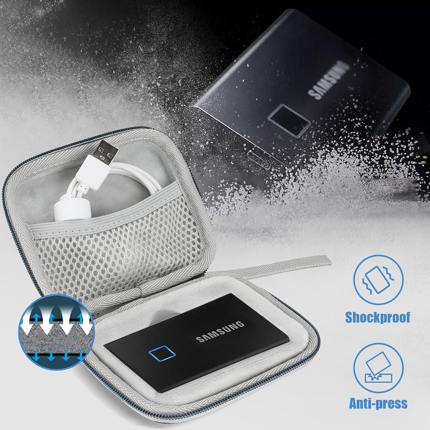 image:imageProCase Hard Carrying Case Compatible for Samsung T7 T7 Touch Portable SSD with 2 Cable Ties Shockproof Travel Organizer for 500GB 1TB 2TB USB 32 External Solid State Drives RedNavy
