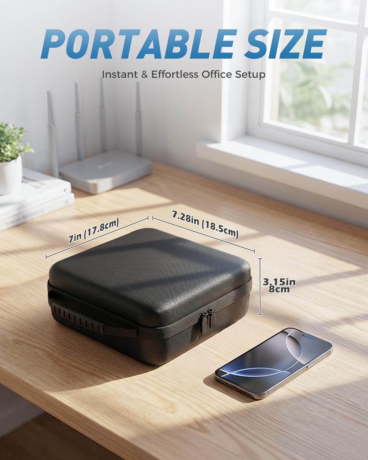 image:imageProCase Hard Carrying Case for GLBE3600 Slate 7SFT1200 OpalMT3000 Beryl AXAXT1800A1300 Glinet Travel Router Portable Organizer Bag for WiFi Routers Power Adapter and Accessories Black