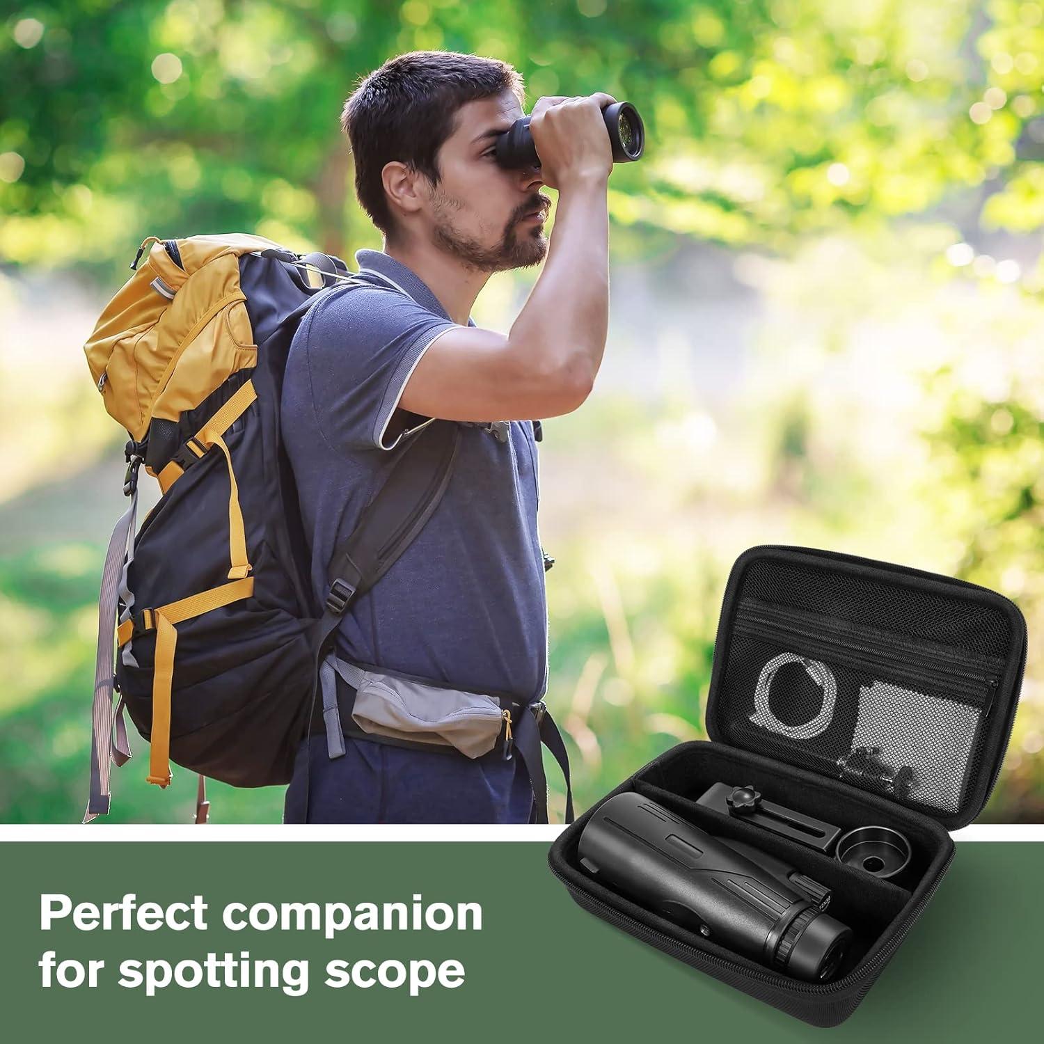 image:imageProCase Hard Carrying Case for Monocular Telescope Travel Storage Bag Compatible with Gosky 12x55 Pankoo 12X50 40X60 Titan 12x55 Viajero 12x50 Starscope Phone Tripod Accessories Holder Black