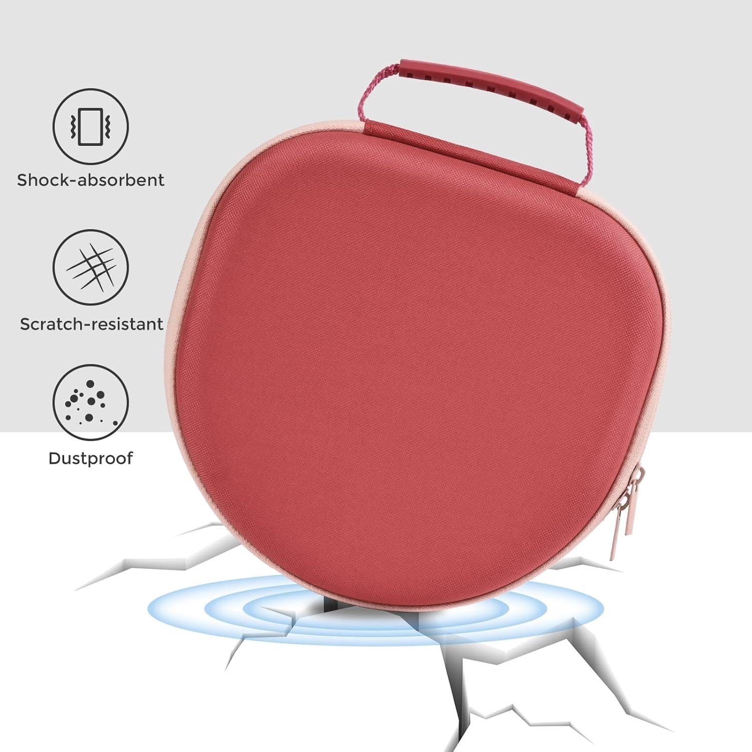 image:imageProCase Hard Case for Apple AirPods Max Travel Protective Carrying Case with Silicone Ear Cushion Covers Shockproof EVA Shell with Soft Lining amp Accessory Pocket GreenRed