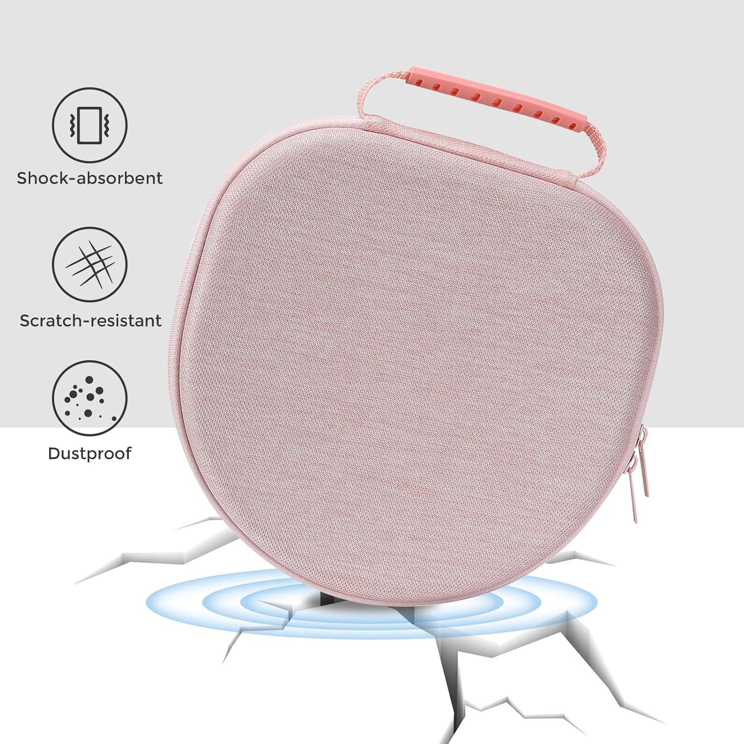 image:imageProCase Hard Case for Apple AirPods Max Travel Protective Carrying Case with Silicone Ear Cushion Covers Shockproof EVA Shell with Soft Lining amp Accessory Pocket GreenPink