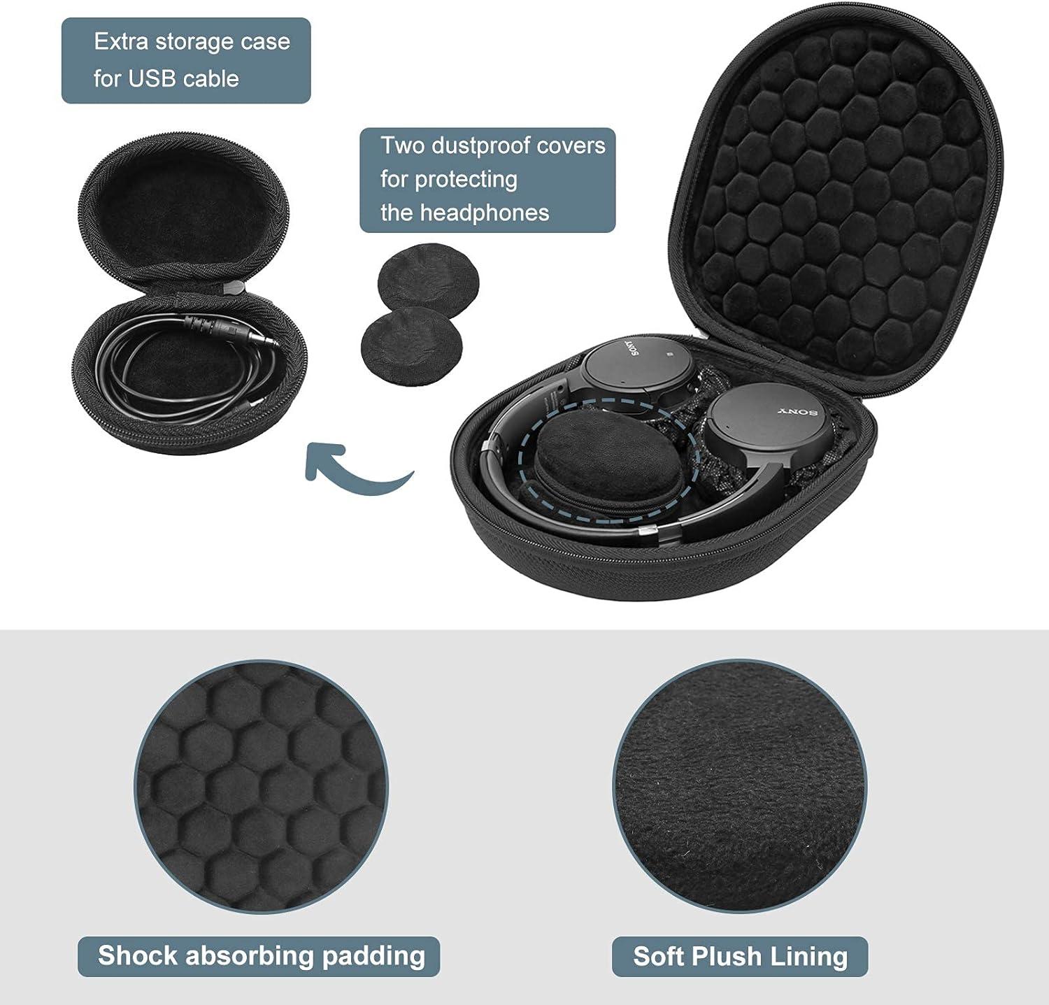 image:imageProCase Hard Case for Sony WHCH720N WHCH710N WHCH520 WHCH510 WH1000XM5 WH1000XM4 WHXB910N Bose 700 Noise Cancelling Wireless Headphones Travel Carrying Bag with 2 Dust Covers NavyBlack