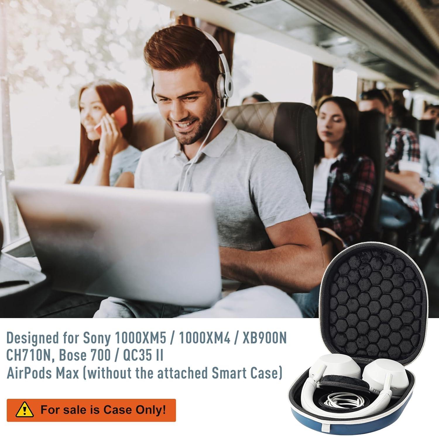 image:imageProCase Hard Case for Sony WHCH720N WHCH710N WHCH520 WHCH510 WH1000XM5 WH1000XM4 WHXB910N Bose 700 Noise Cancelling Wireless Headphones Travel Carrying Bag with 2 Dust Covers NavyNavy