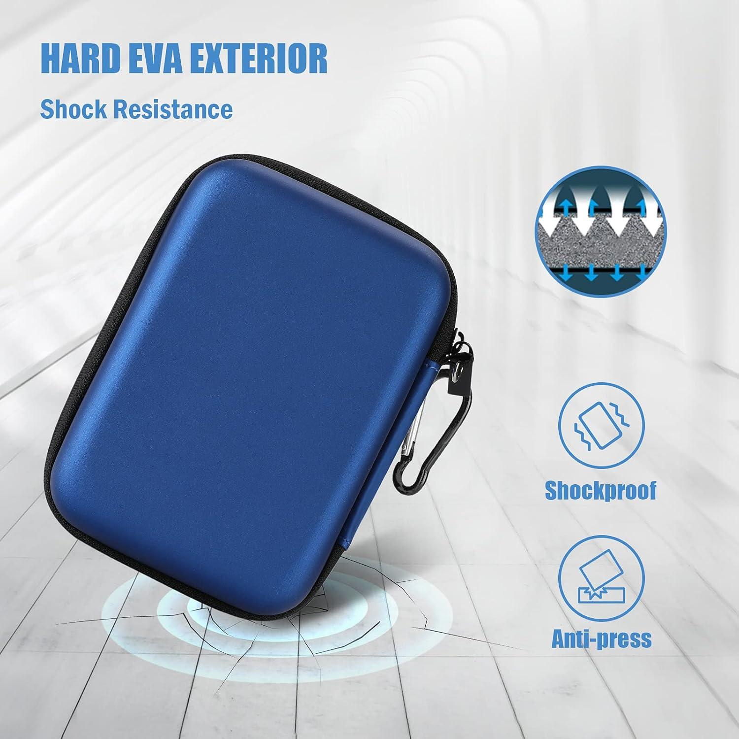 image:imageProCase Hard Drive Case 25 Inch for Elements WD My Passport Canvio Basics Seagate Backup Plus Slim Expansion 1TB 2TB 3TB 4TB Portable Carrying Case Holds 2 External Hard Drives NavyNavy