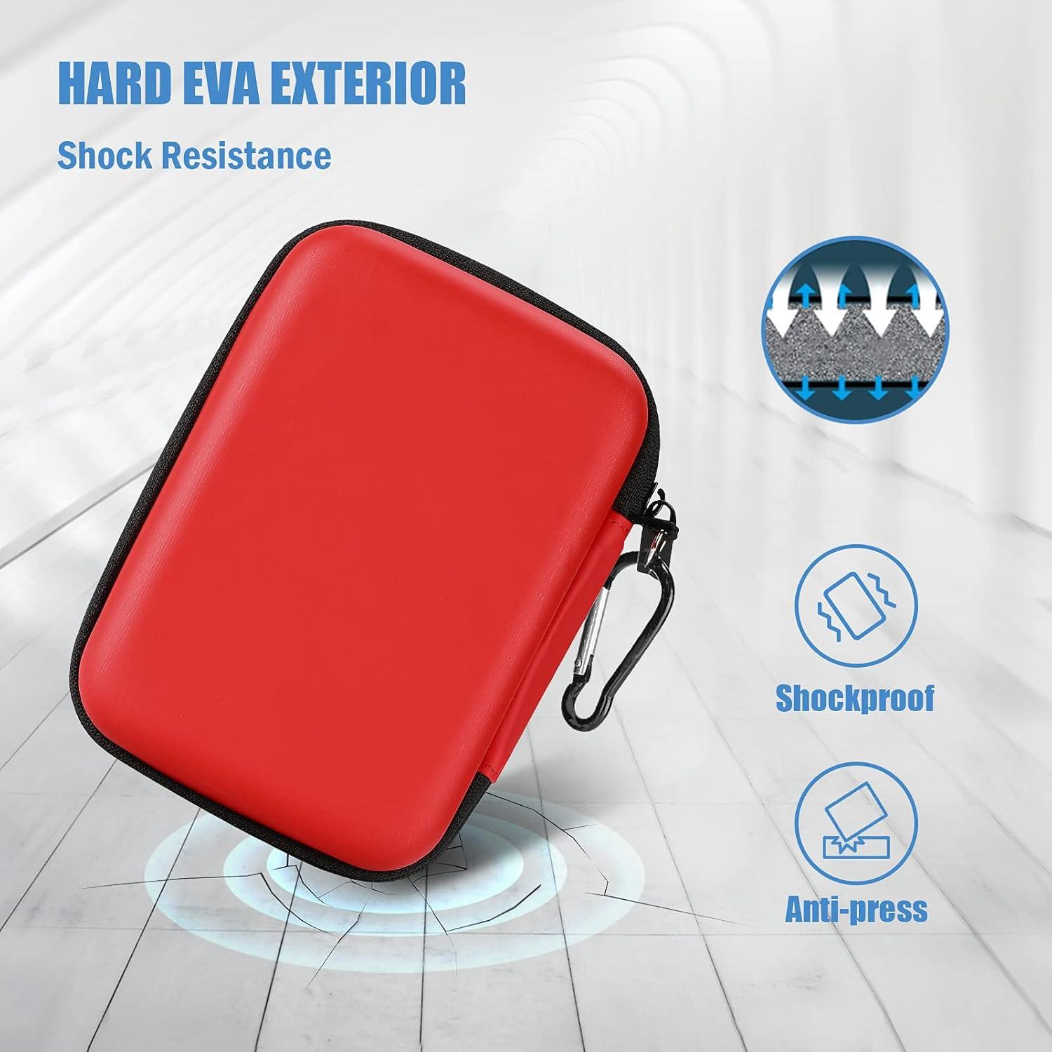 image:imageProCase Hard Drive Case 25 Inch for Elements WD My Passport Canvio Basics Seagate Backup Plus Slim Expansion 1TB 2TB 3TB 4TB Portable Carrying Case Holds 2 External Hard Drives NavyRed