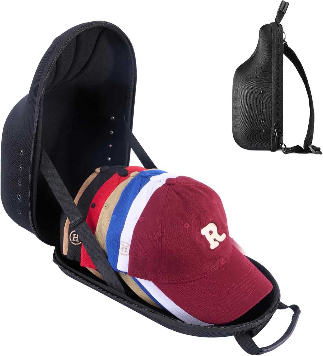 image:imageProCase Hard Hat Travel Case for Baseball Caps NoCrush Case Holds Up to 78 Hats Adjustable Interior with Shoulder Strap for Travel Hat Organizer Ball Caps Holder BlackBlack