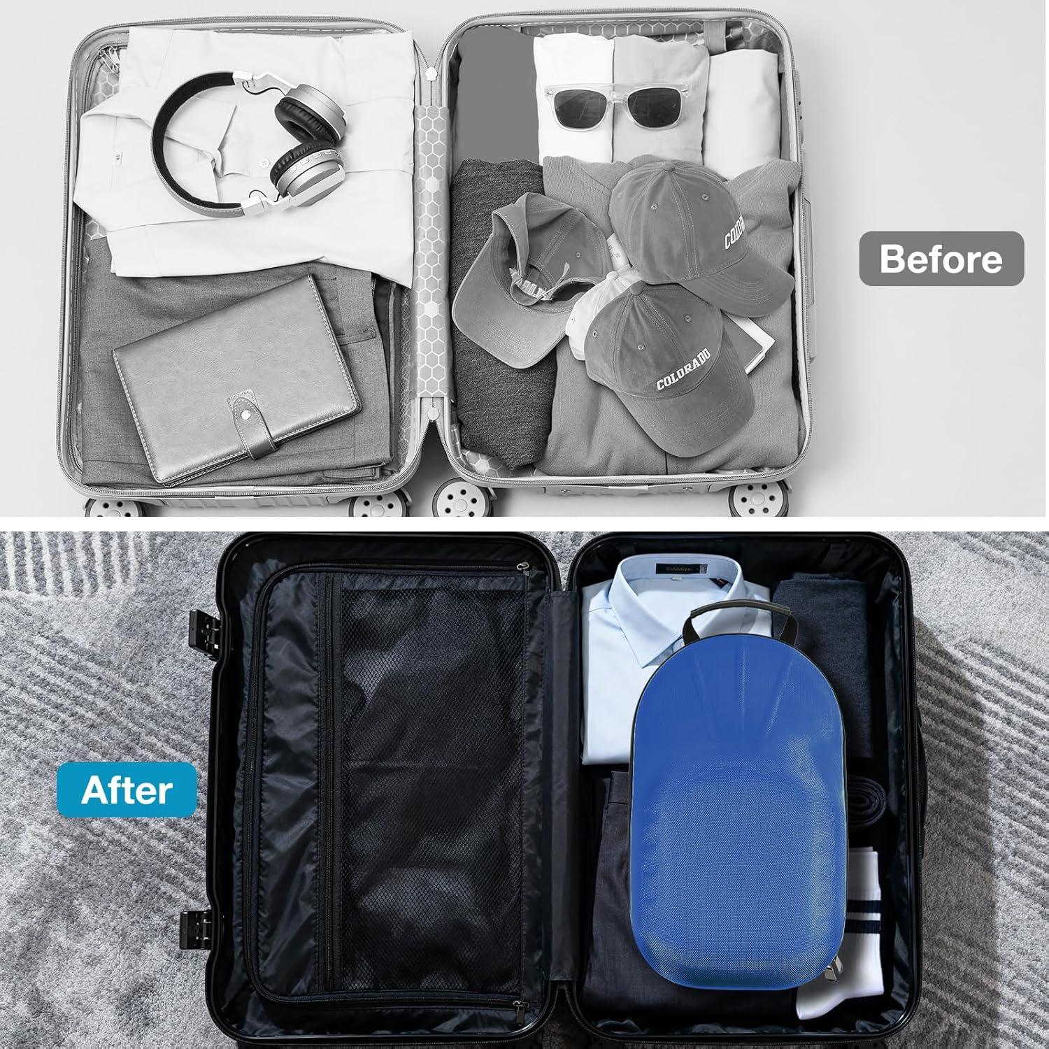 image:imageProCase Hard Hat Travel Case for Baseball Caps NoCrush Case Holds Up to 78 Hats Adjustable Interior with Shoulder Strap for Travel Hat Organizer Ball Caps Holder BlackBlue