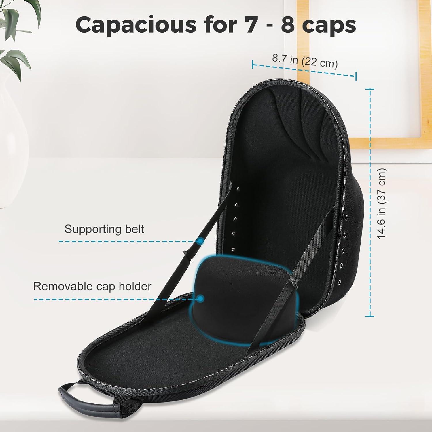 image:imageProCase Hard Hat Travel Case for Baseball Caps NoCrush Case Holds Up to 78 Hats Adjustable Interior with Shoulder Strap for Travel Hat Organizer Ball Caps Holder BlackBlack