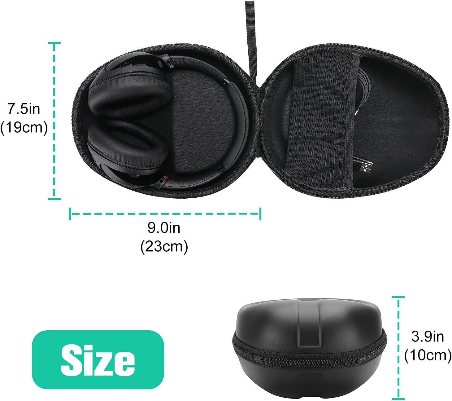 image:imageProCase Hard Headphone Case Travel Bag for Sony WH1000XM4 Beats Solo3 Bose QC Hardshell EVA Carrying Case Headset Case with 2 Dust Covers BlackBlack